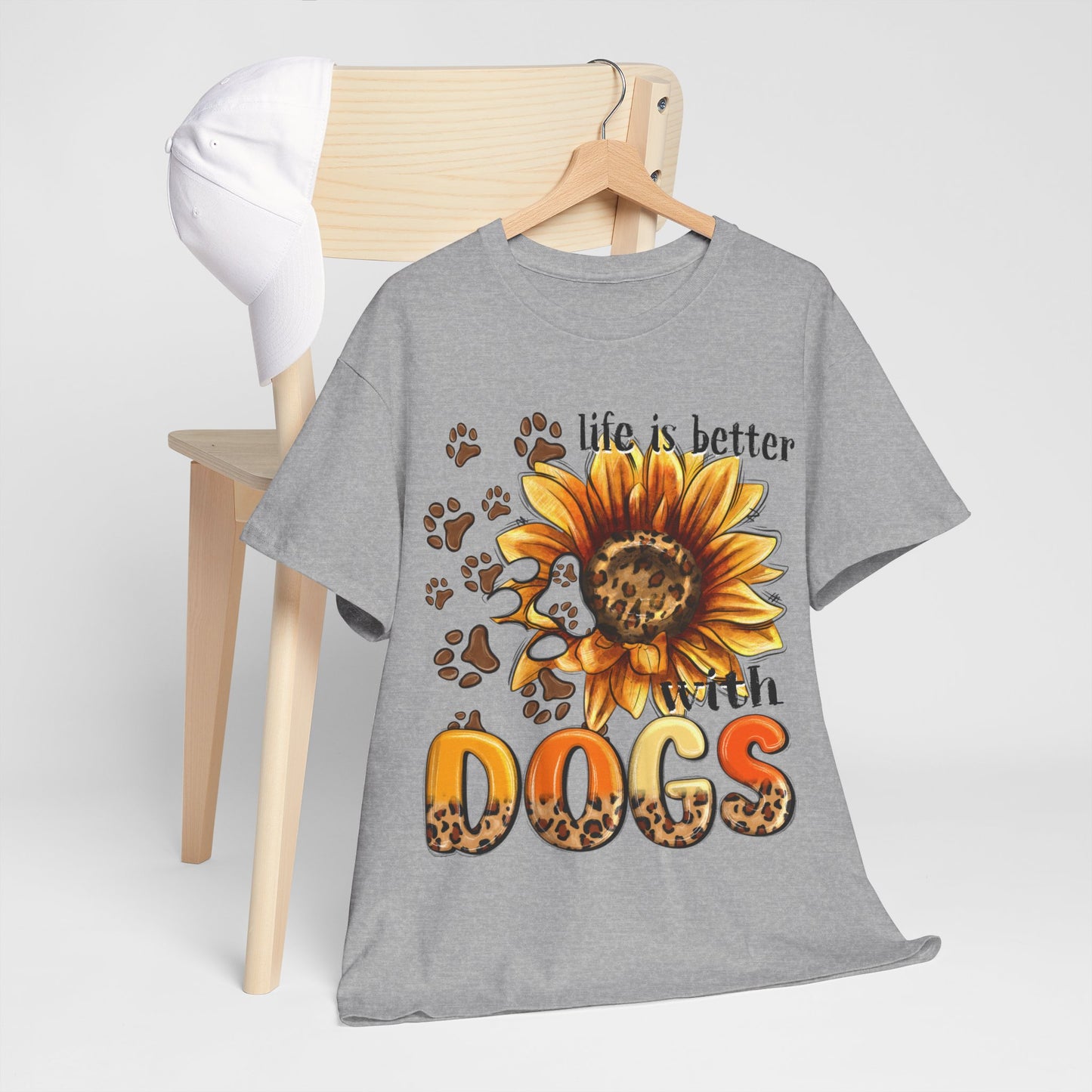 Life Is Better With Dogs Unisex Heavy Cotton Tee