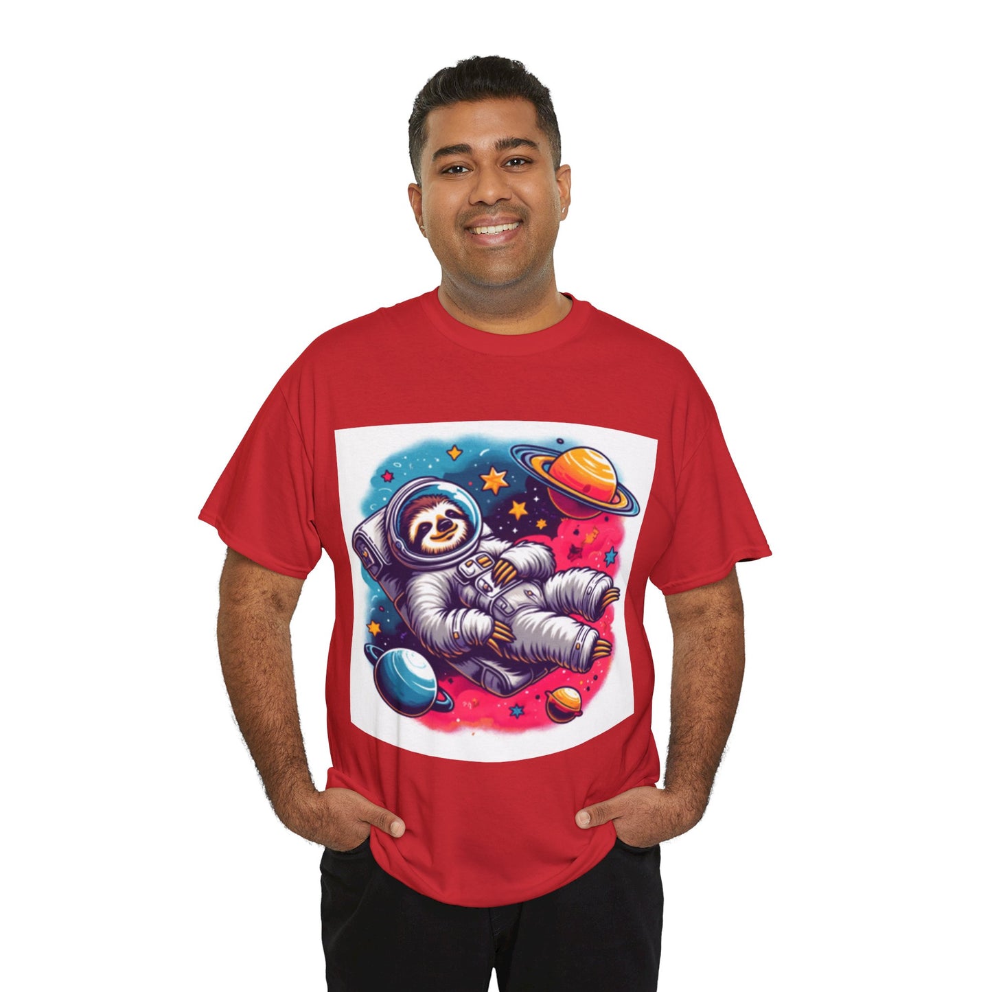 Sloth In Space Unisex Heavy Cotton Tee