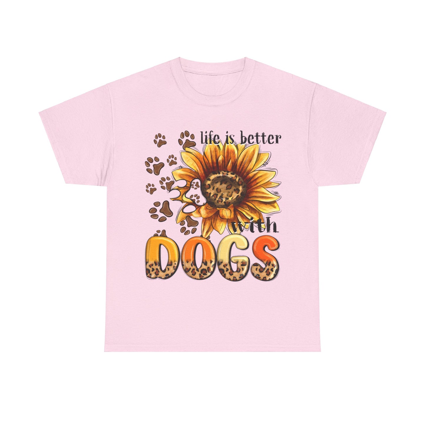 Life Is Better With Dogs Unisex Heavy Cotton Tee