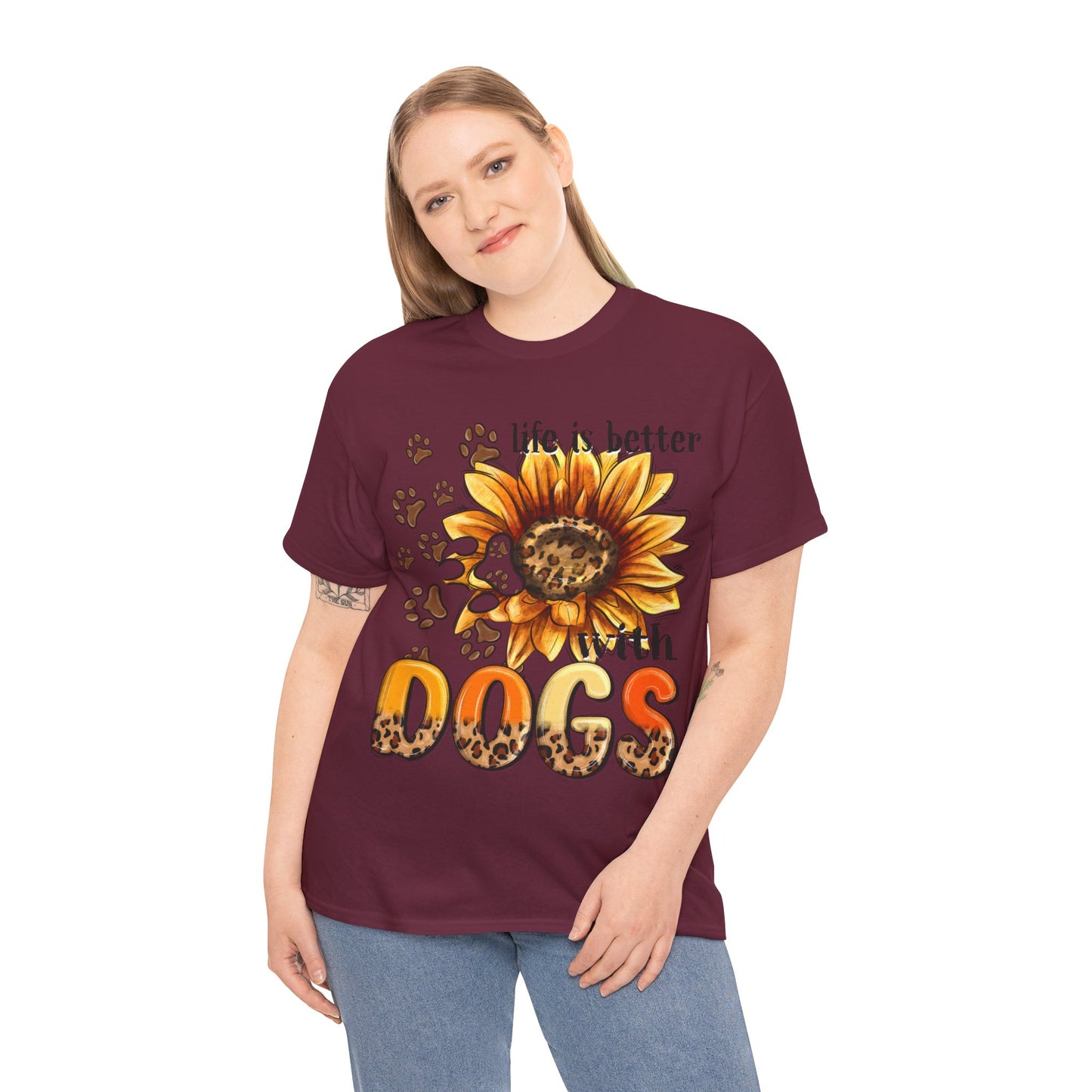 Life Is Better With Dogs Unisex Heavy Cotton Tee