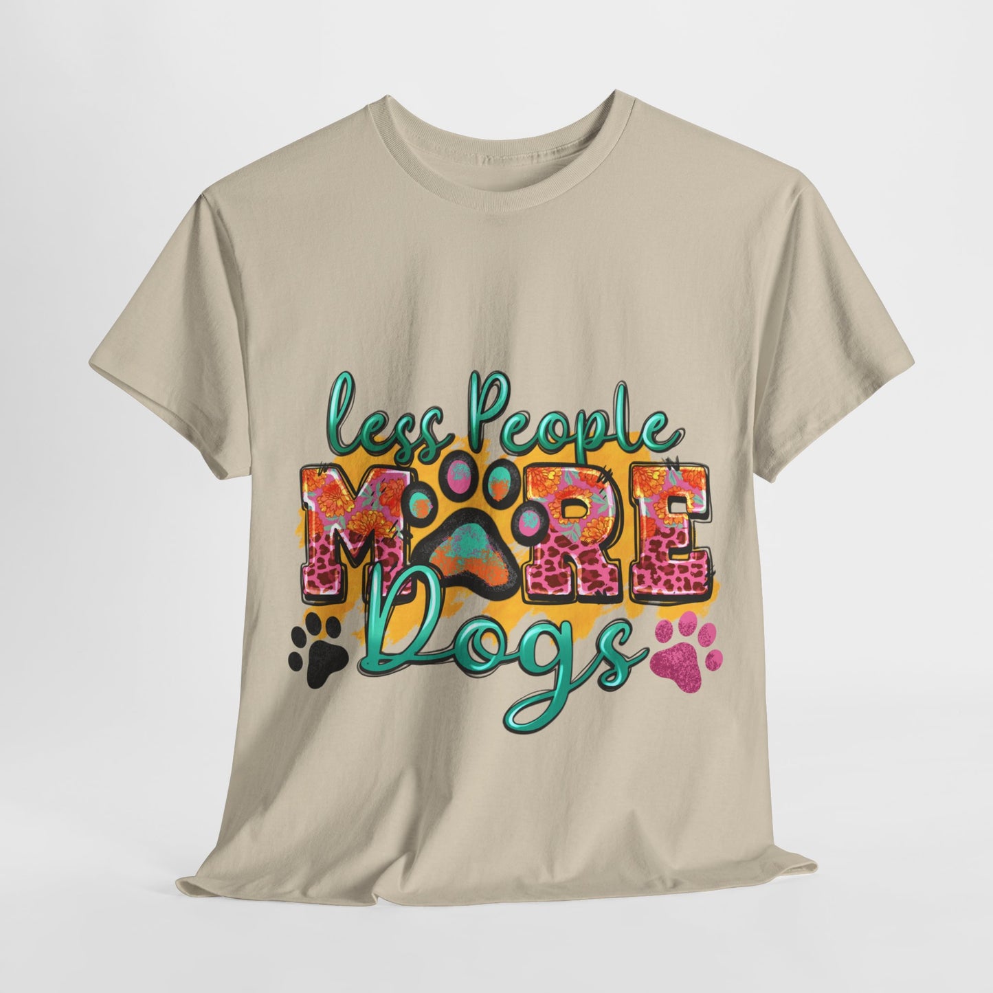 Less People More Dogs Unisex Heavy Cotton Tee