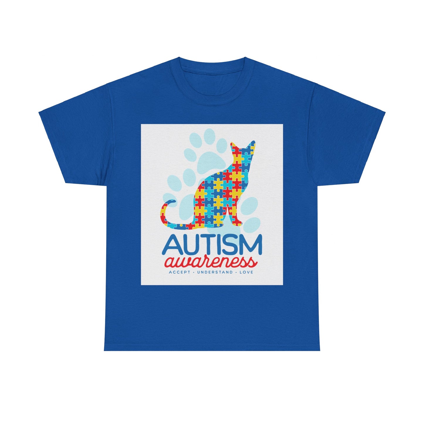 Autism Awareness Cat Unisex Heavy Cotton Tee