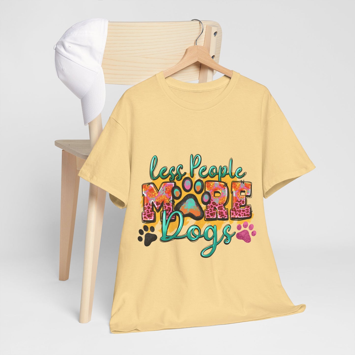 Less People More Dogs Unisex Heavy Cotton Tee