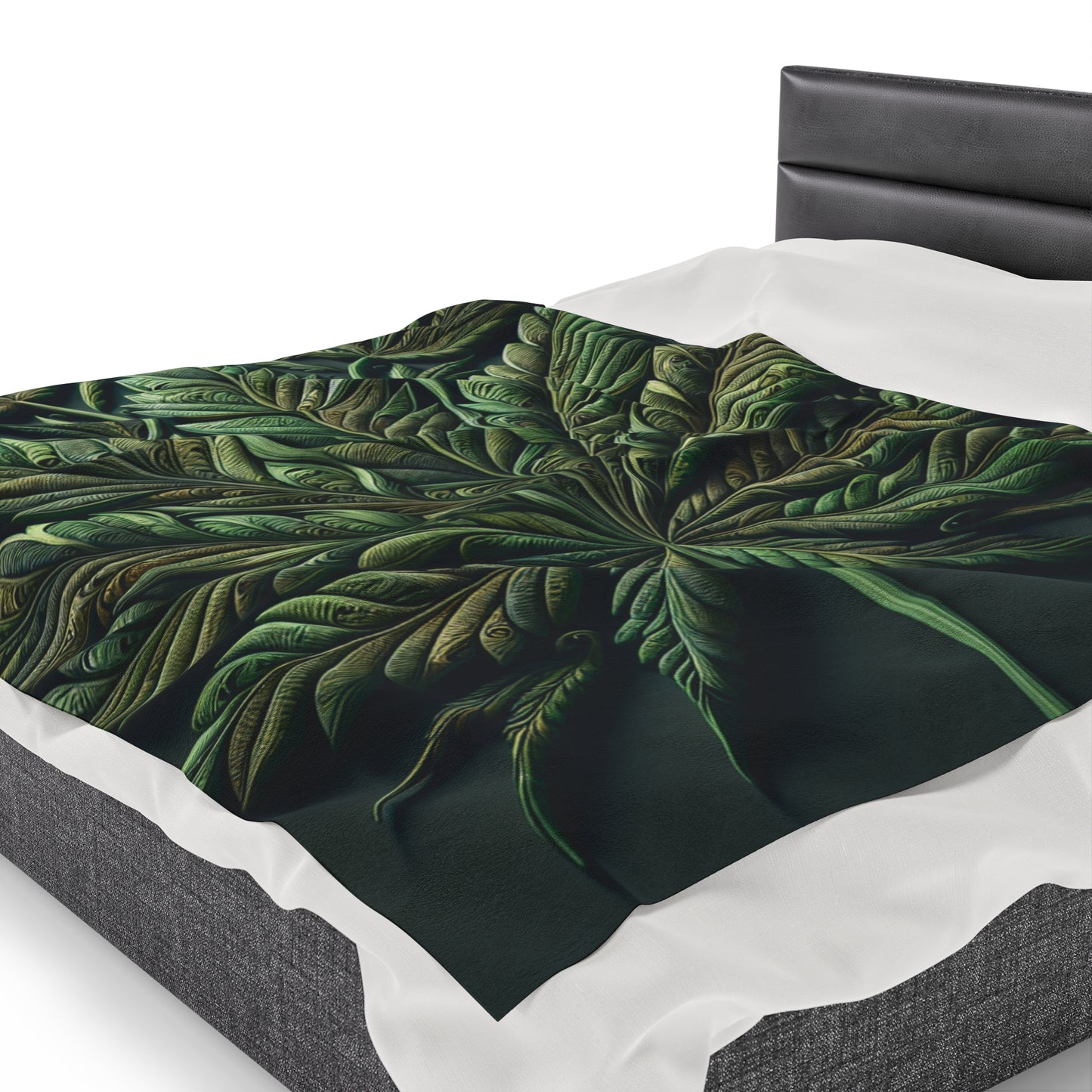 Cannabis Leaf Velveteen Plush Blanket, Ultra-Soft, Customizable, and Cozy for Home or Gifts