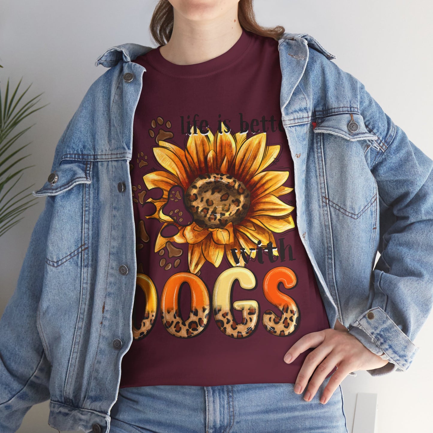 Life Is Better With Dogs Unisex Heavy Cotton Tee