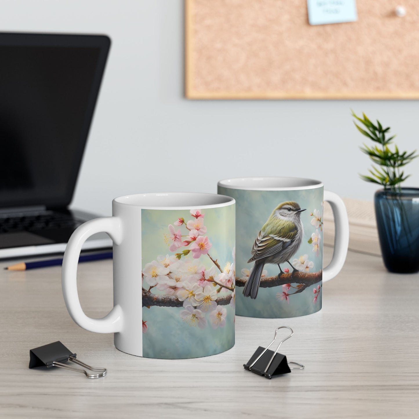 Spring Bird Ceramic Mug, (11oz, 15oz)