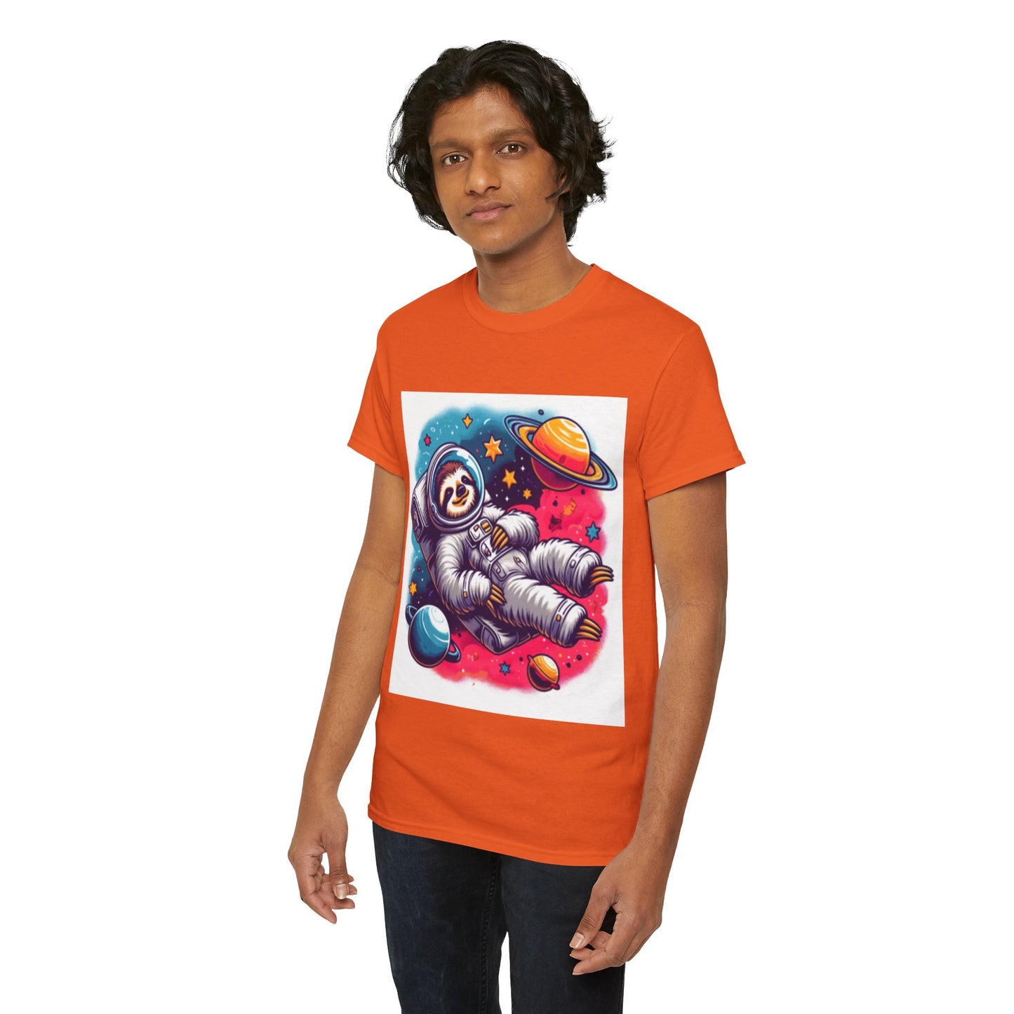 Sloth In Space Unisex Heavy Cotton Tee