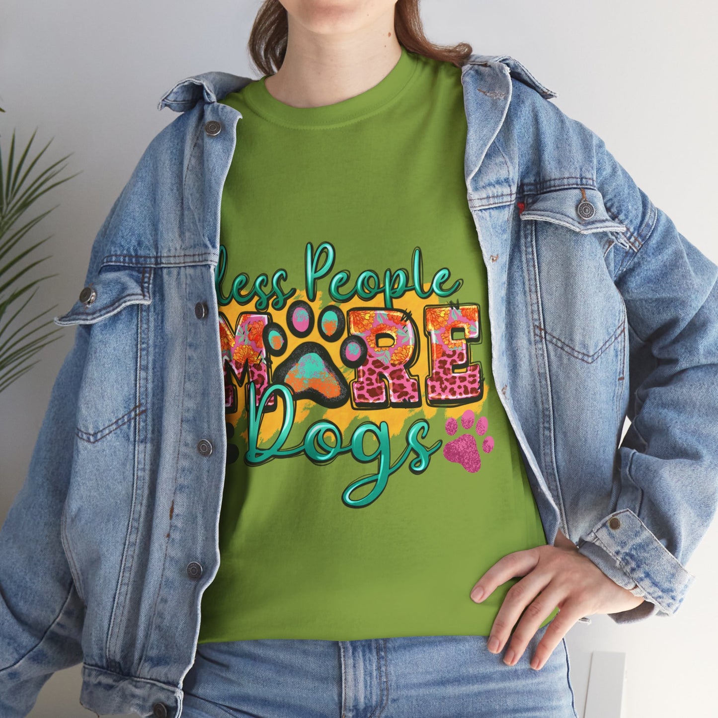 Less People More Dogs Unisex Heavy Cotton Tee