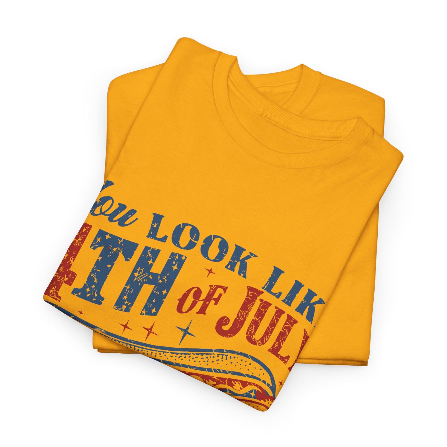 4th of July Hotdog Unisex Heavy Cotton Tee