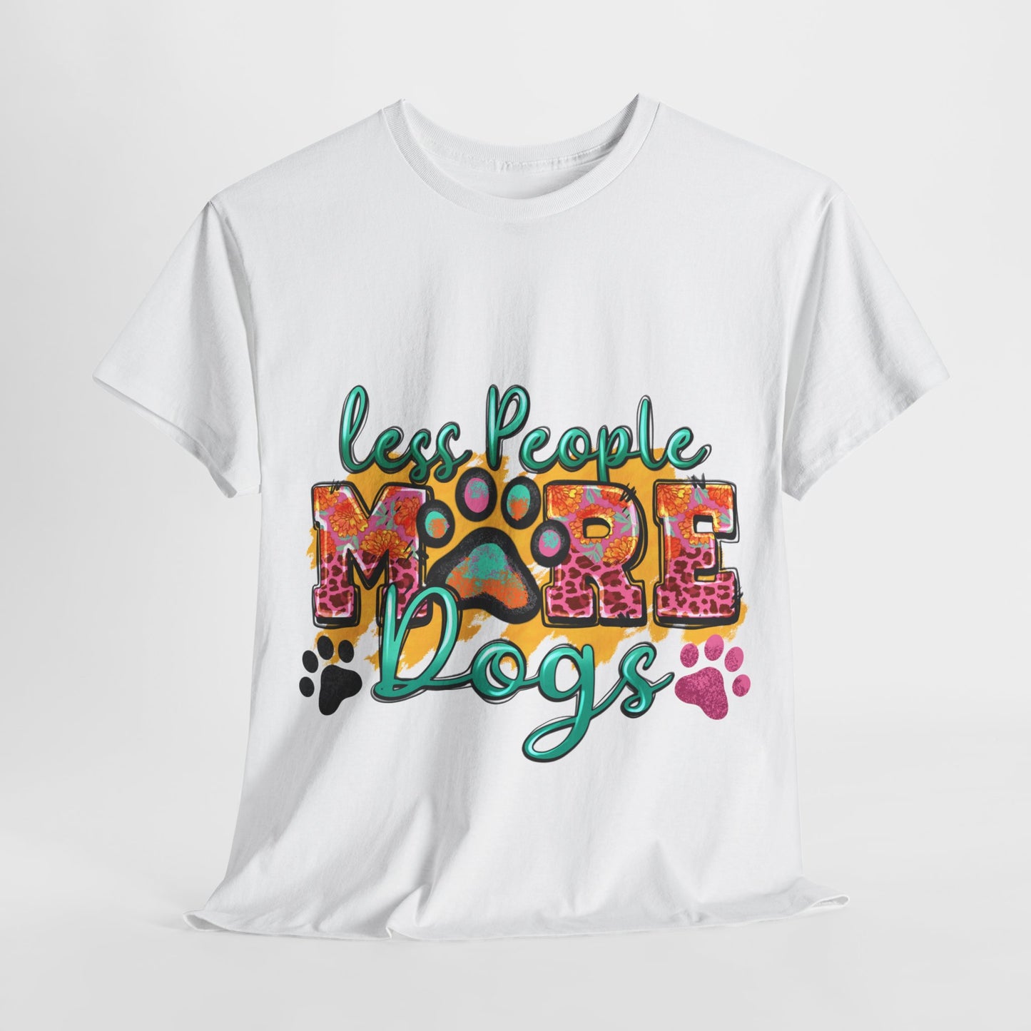 Less People More Dogs Unisex Heavy Cotton Tee