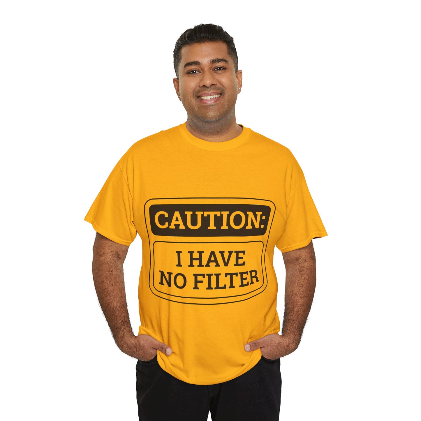 Caution I Have No Filter Unisex Heavy Cotton Tee