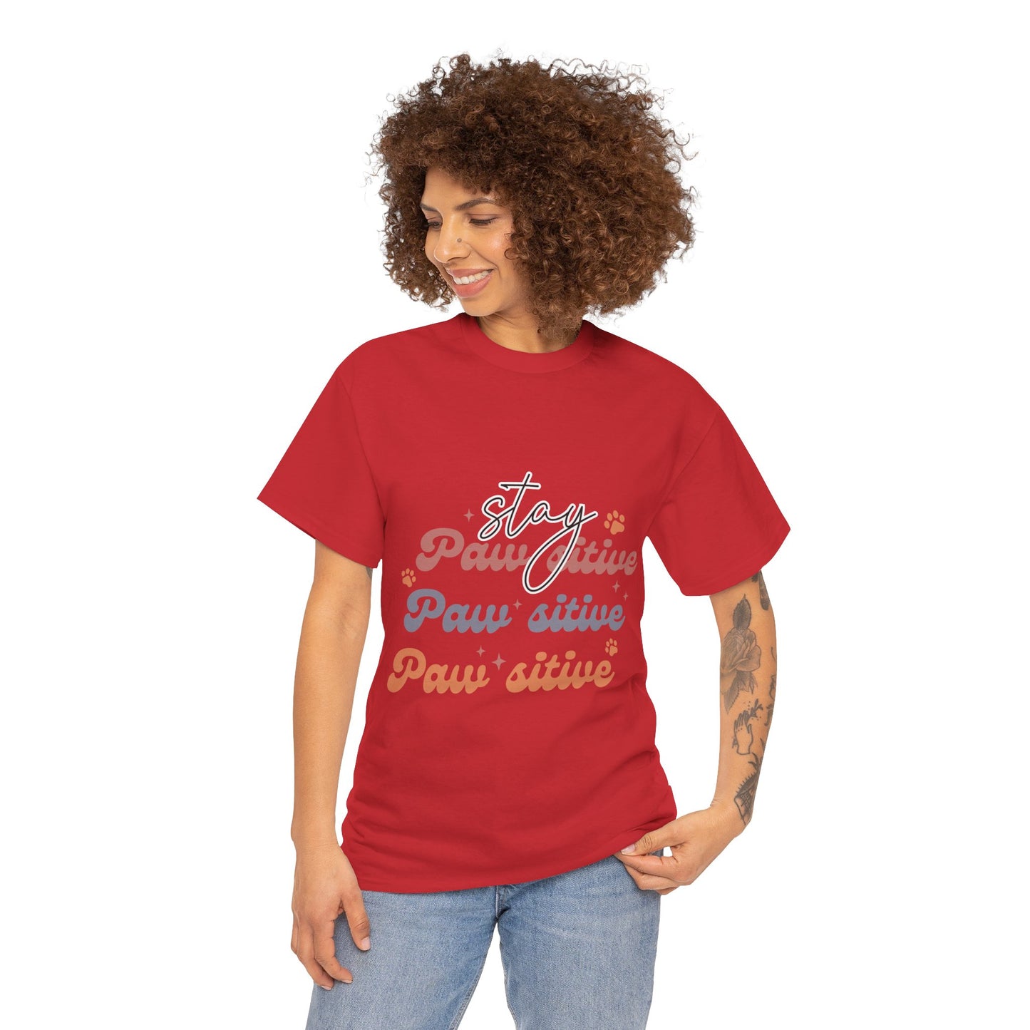 Stay Paw Sitive Unisex Heavy Cotton Tee