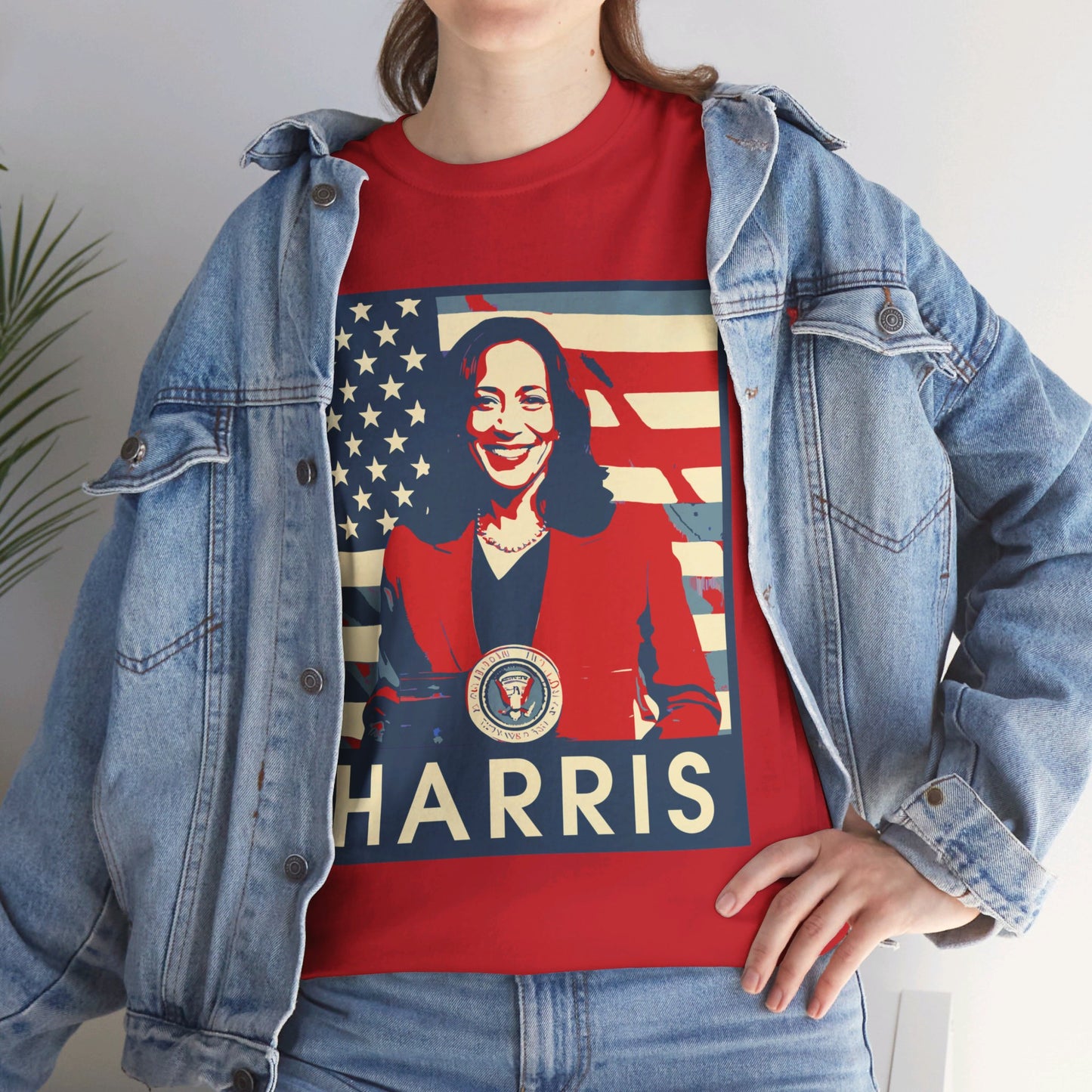 Kamala Harris American Flag Unisex Heavy Cotton Tee