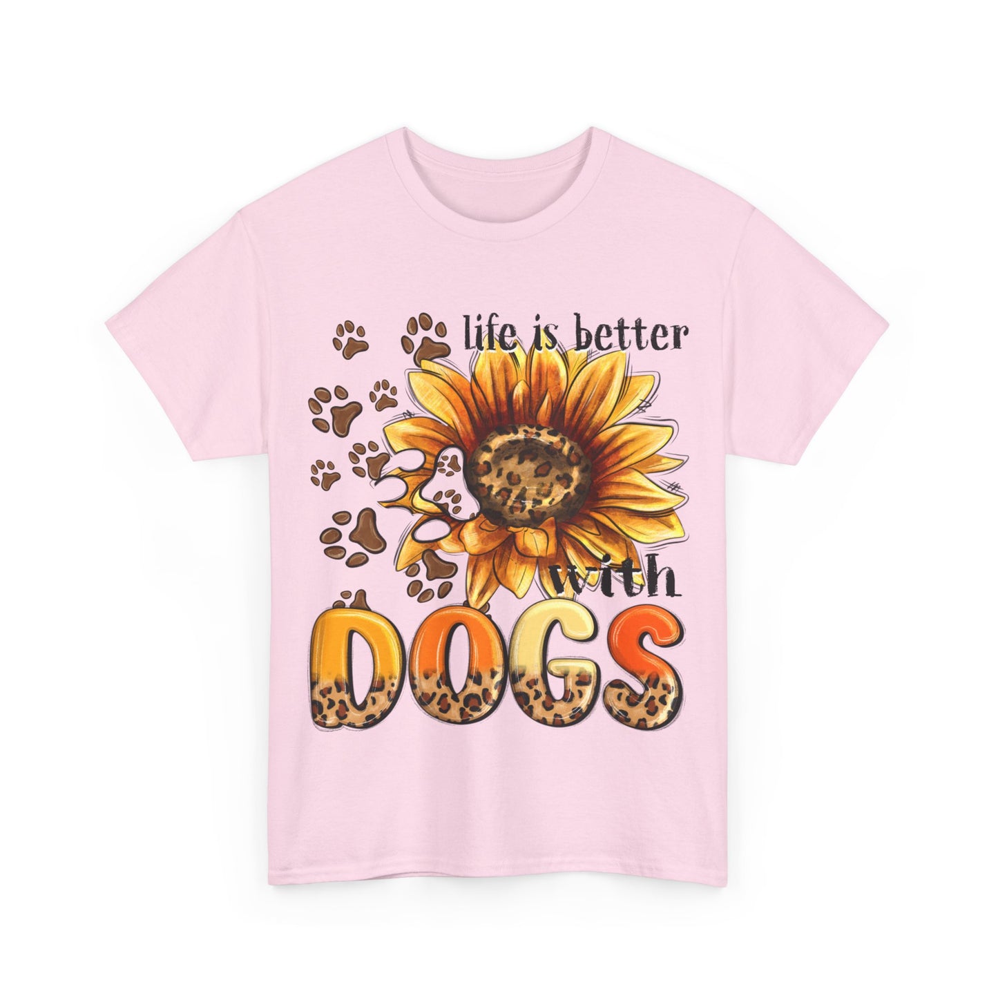 Life Is Better With Dogs Unisex Heavy Cotton Tee