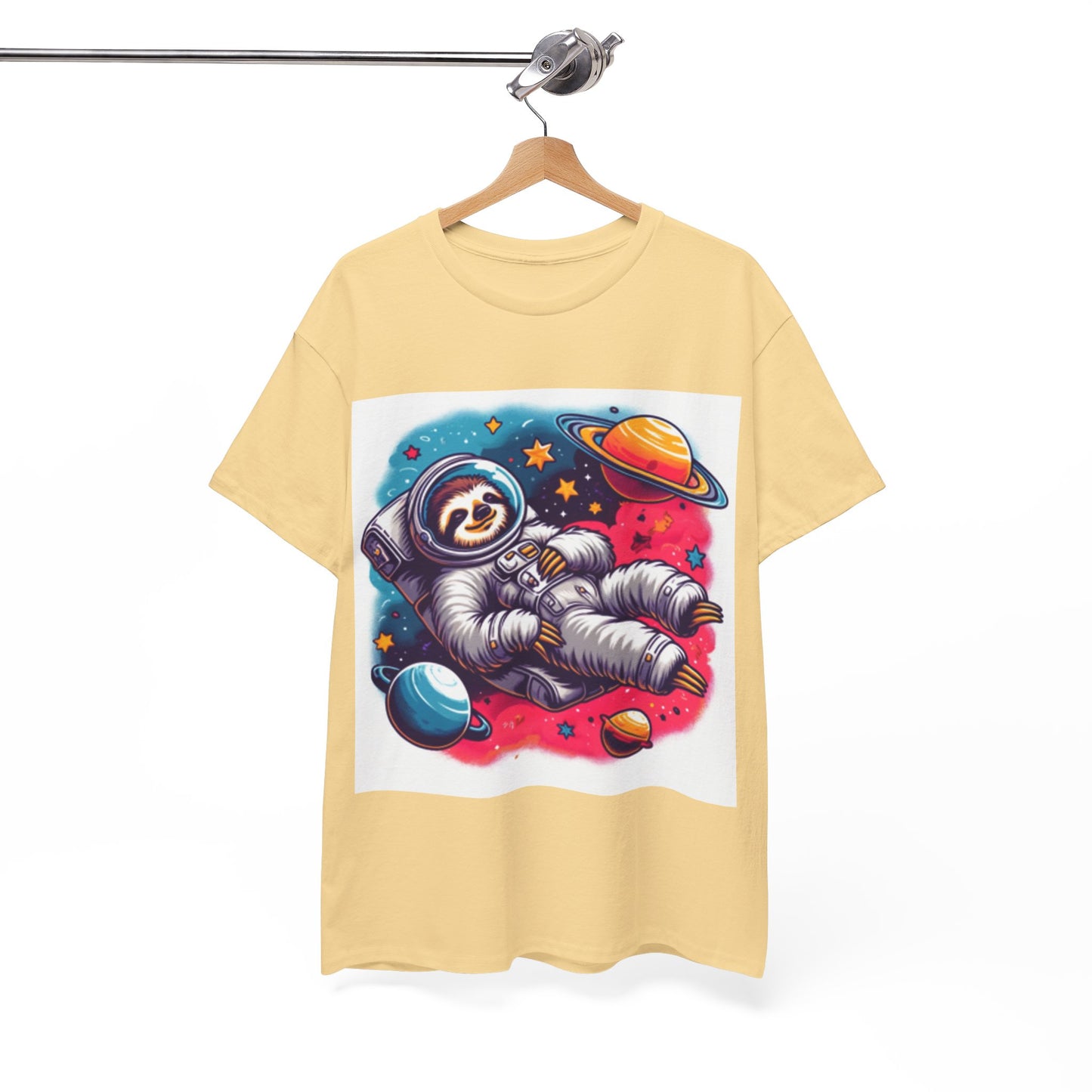 Sloth In Space Unisex Heavy Cotton Tee