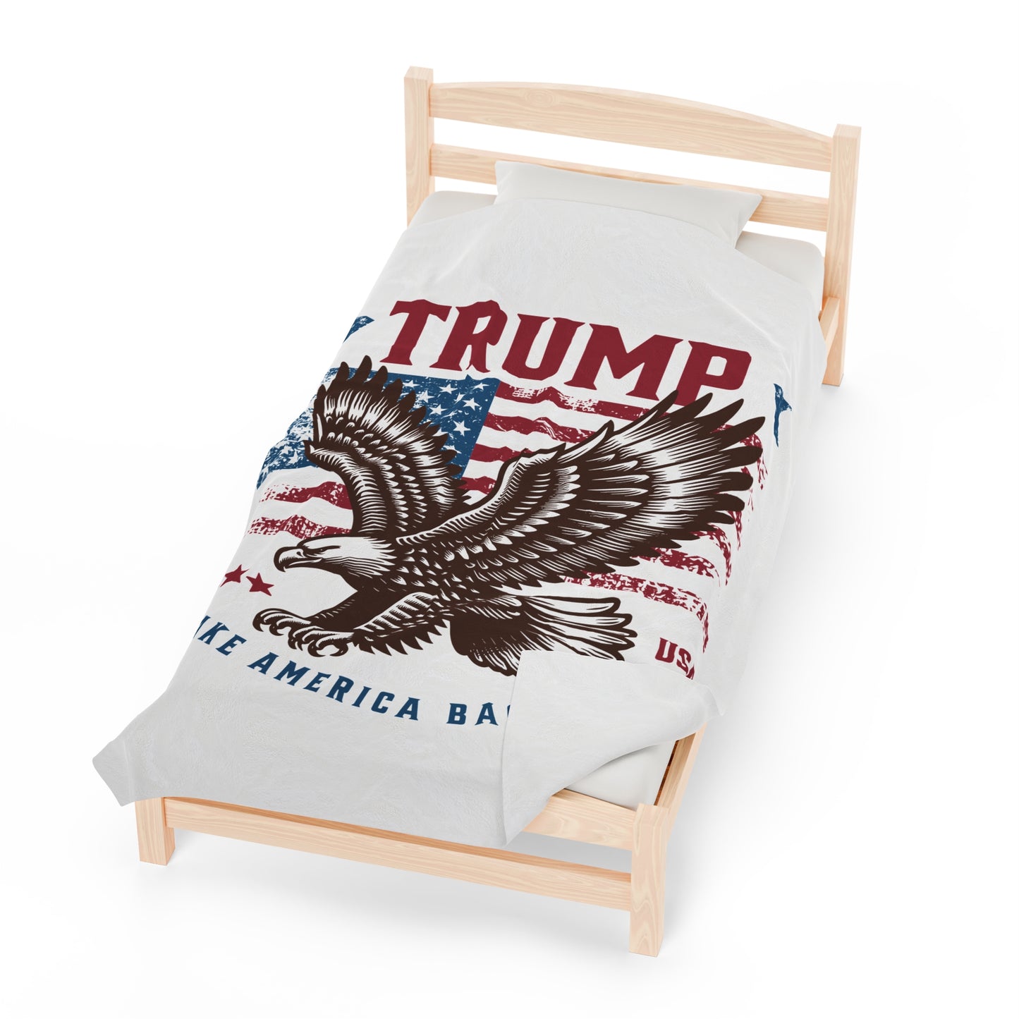 Trump Eagle Velveteen Plush Blanket