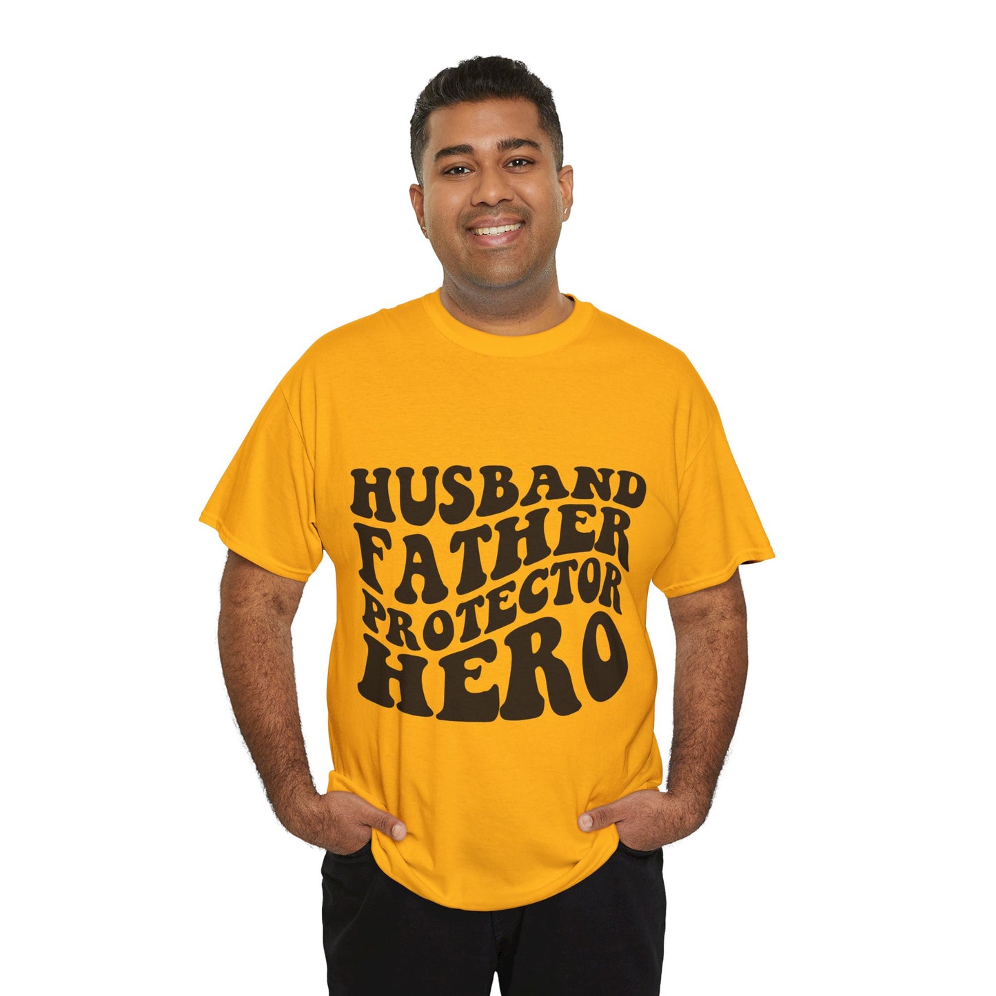 Husband Father Protector Hero Unisex Heavy Cotton Tee