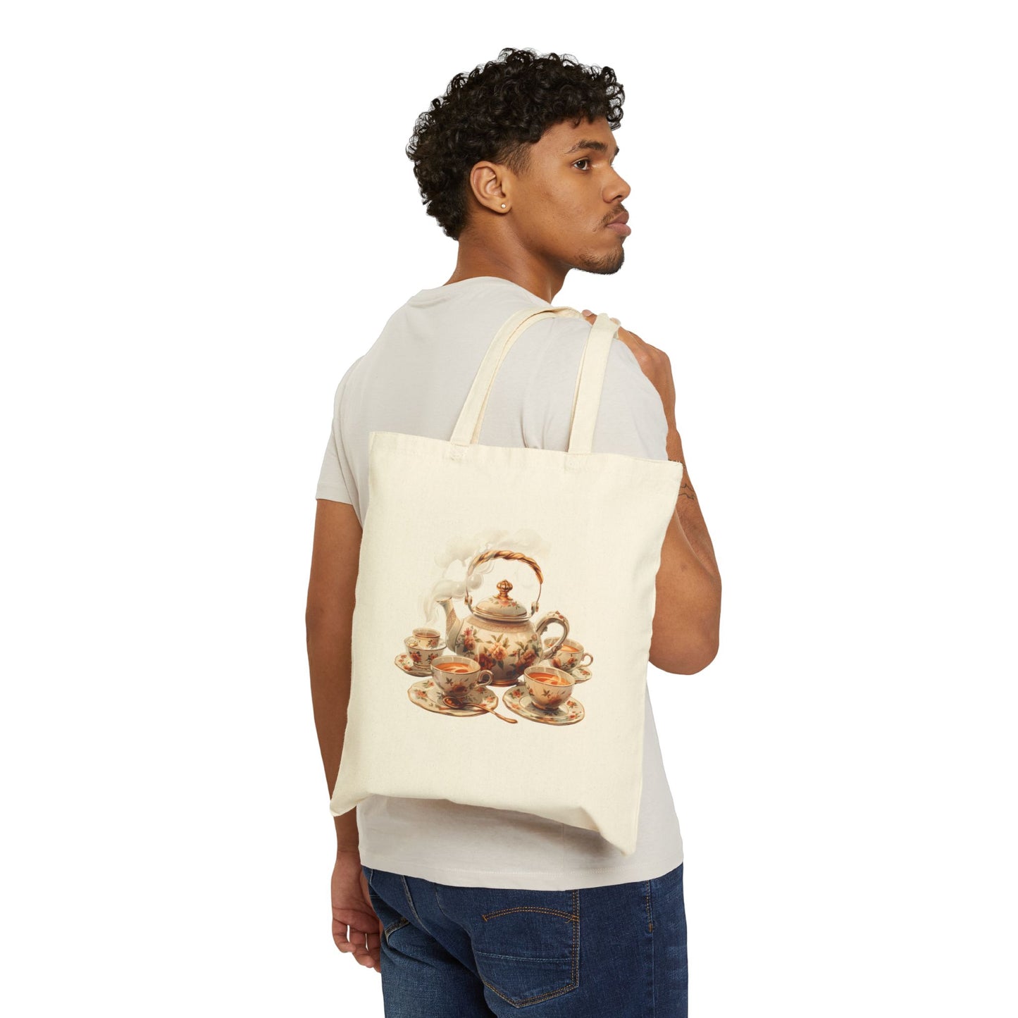 High Tea Cottagecore Cotton Canvas Tote Bag