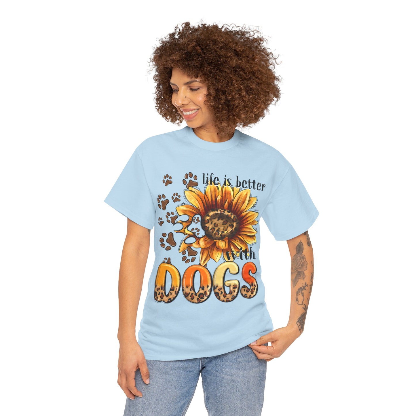 Life Is Better With Dogs Unisex Heavy Cotton Tee