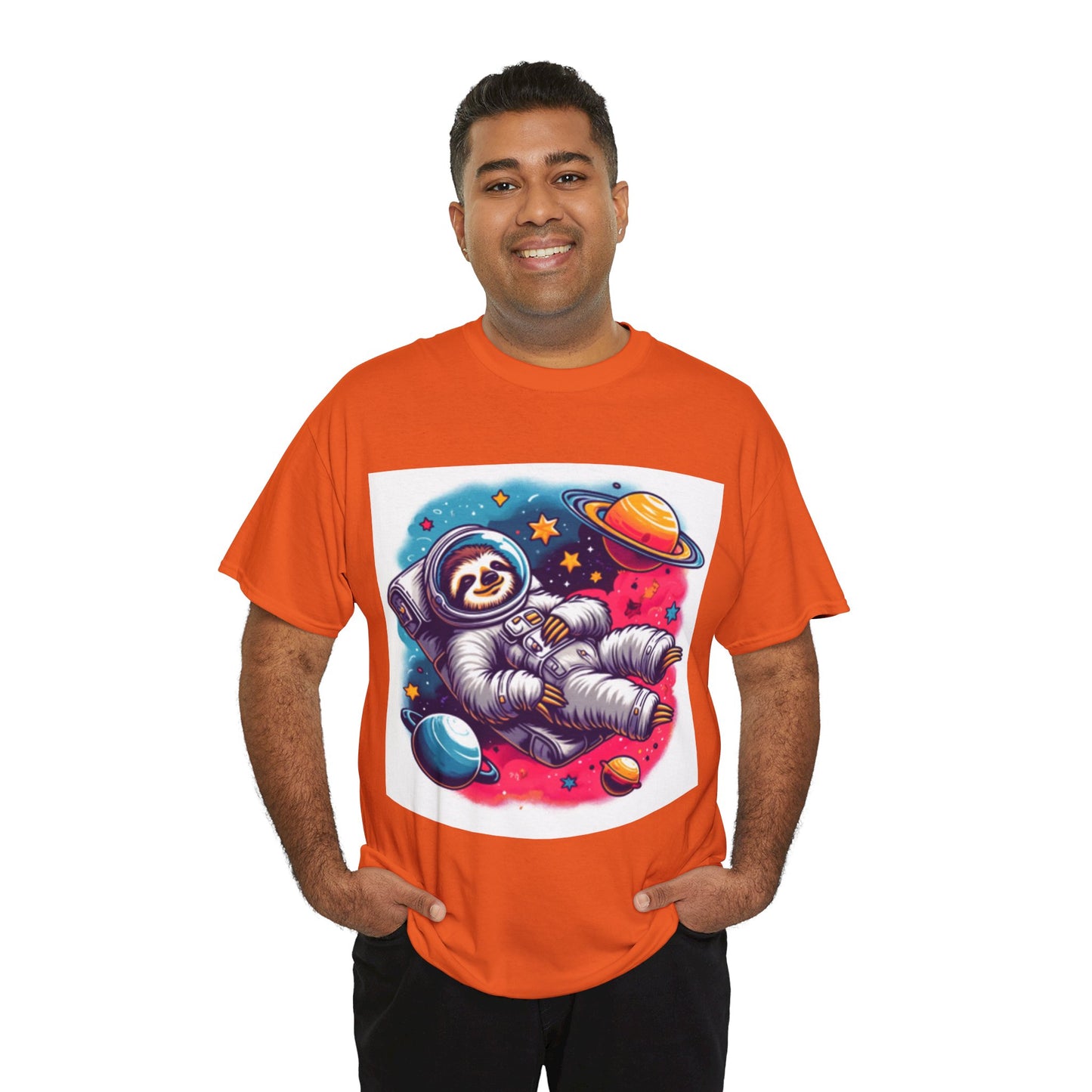 Sloth In Space Unisex Heavy Cotton Tee