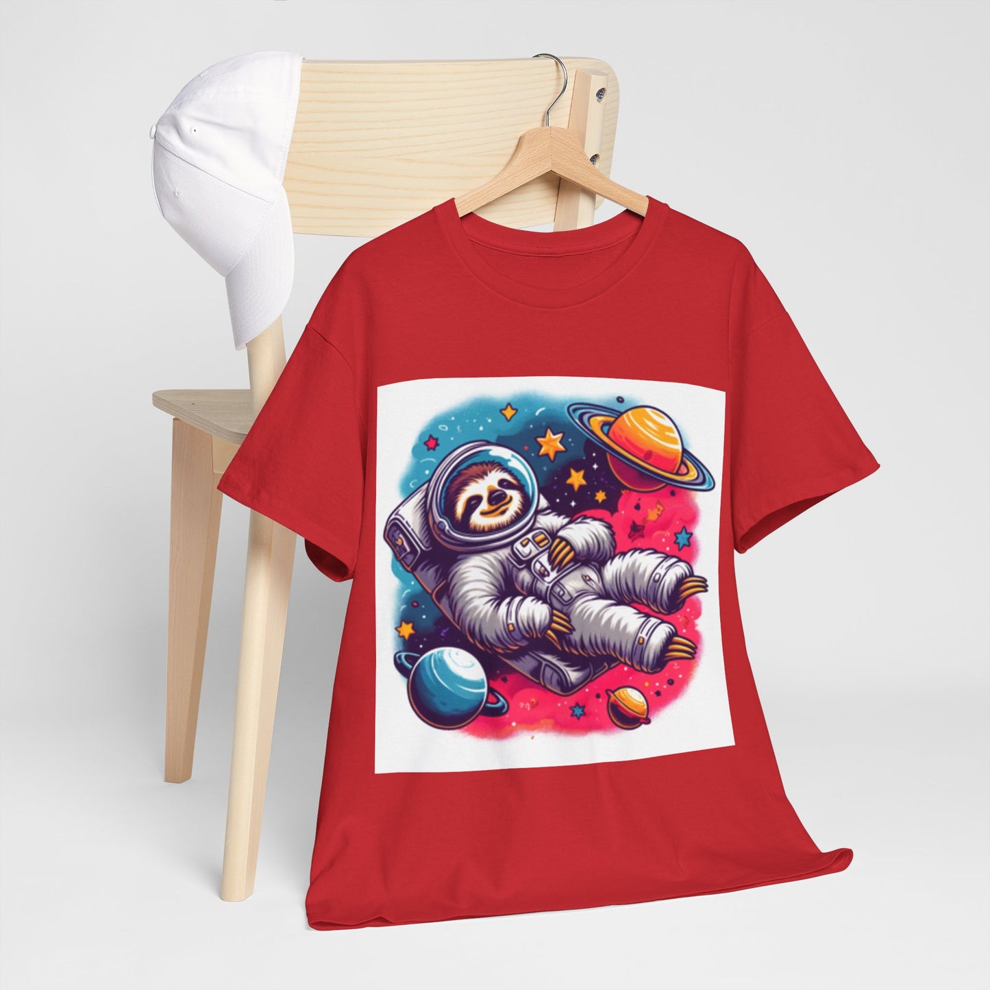 Sloth In Space Unisex Heavy Cotton Tee