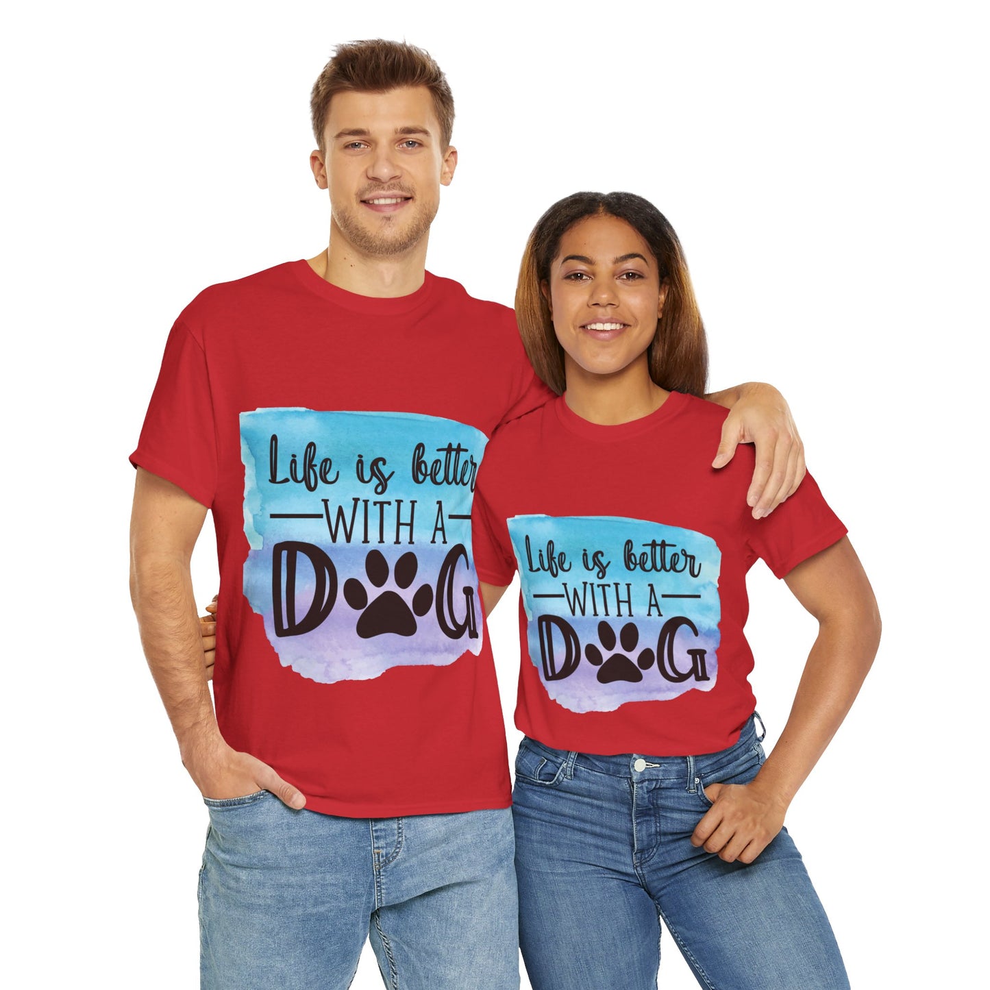 Life Is Better With A Dog Unisex Heavy Cotton Tee