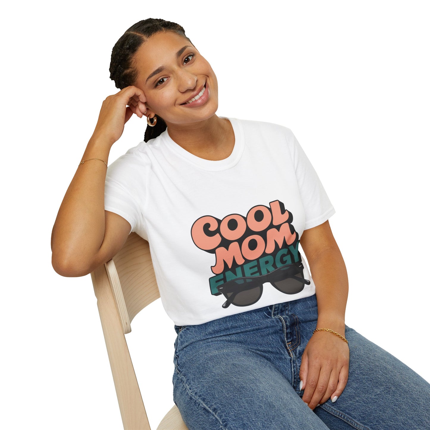 Cool Mom Energy Unisex T-Shirt - Softstyle Tee for Trendy Moms