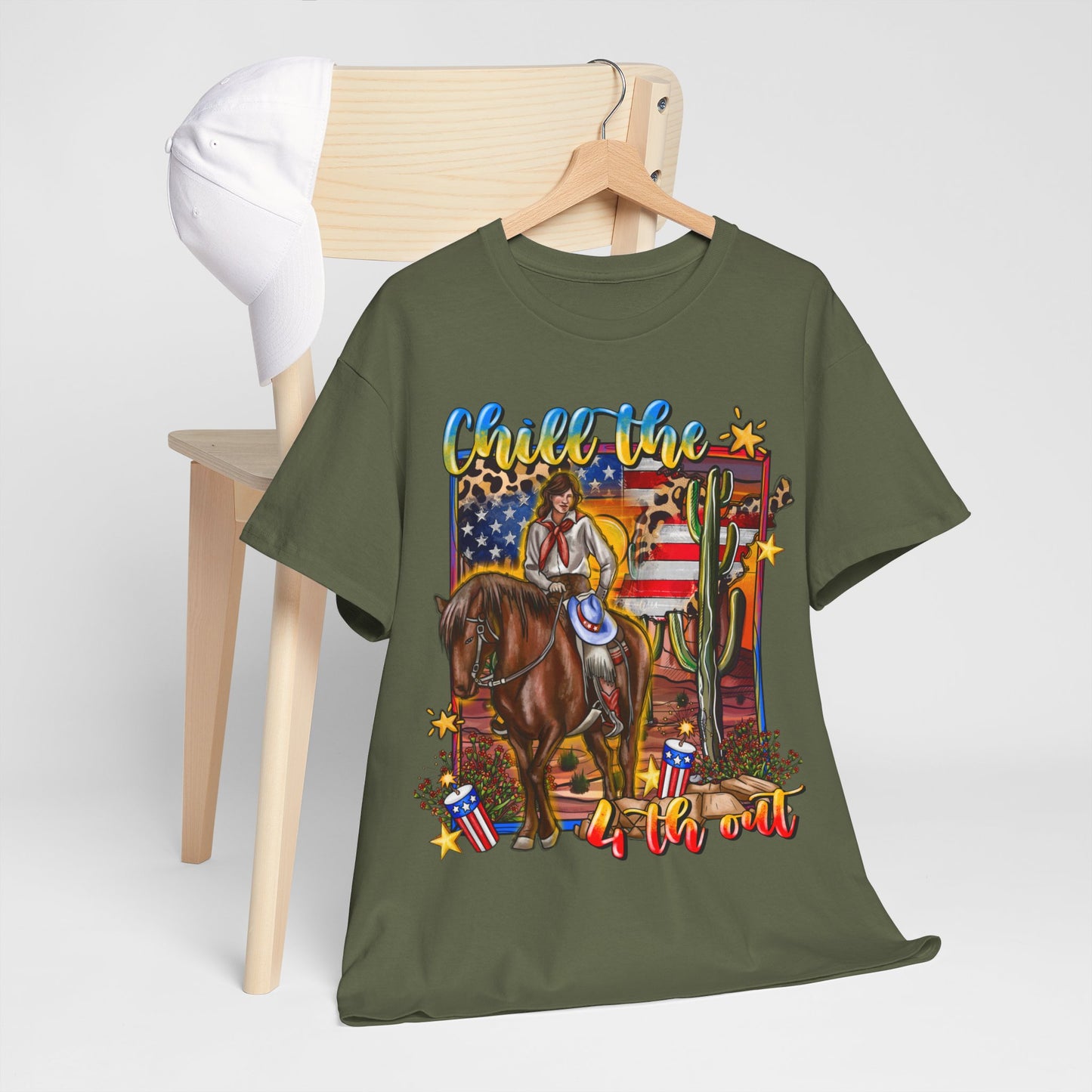 Cowgirl 4th of July Unisex Heavy Cotton Tee