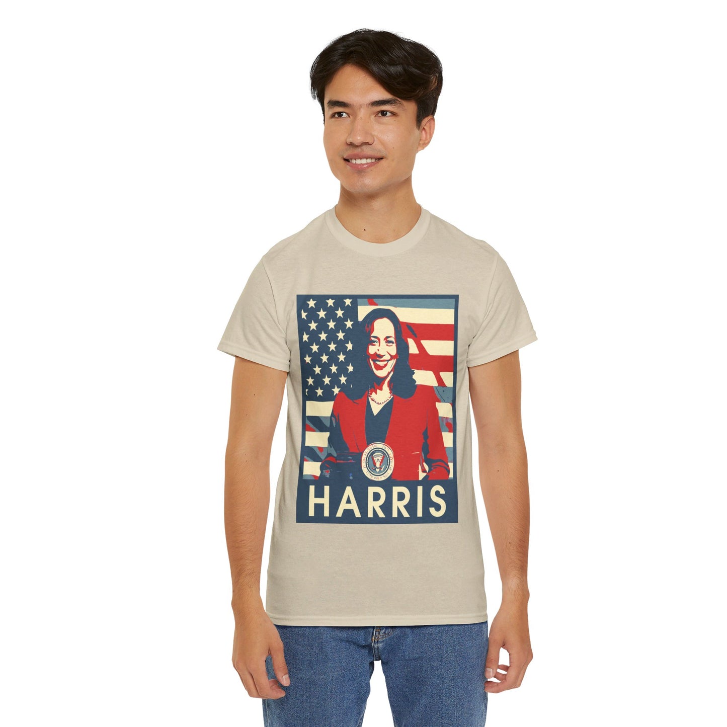 Kamala Harris American Flag Unisex Heavy Cotton Tee