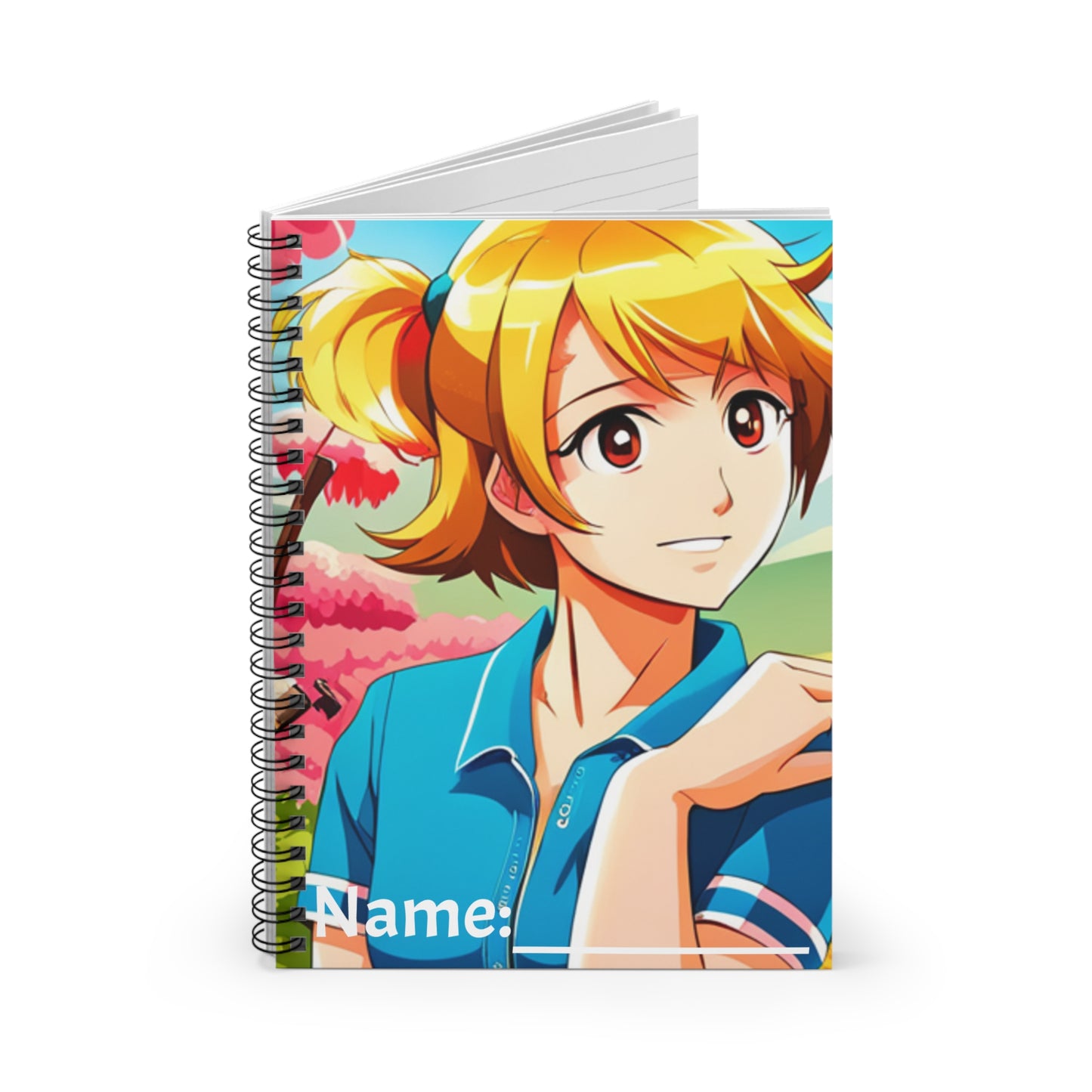 Anime Girl Spiral Notebook - Ruled Line