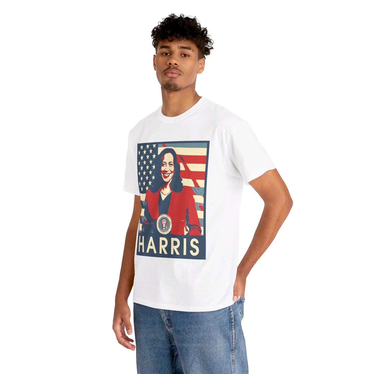 Kamala Harris American Flag Unisex Heavy Cotton Tee