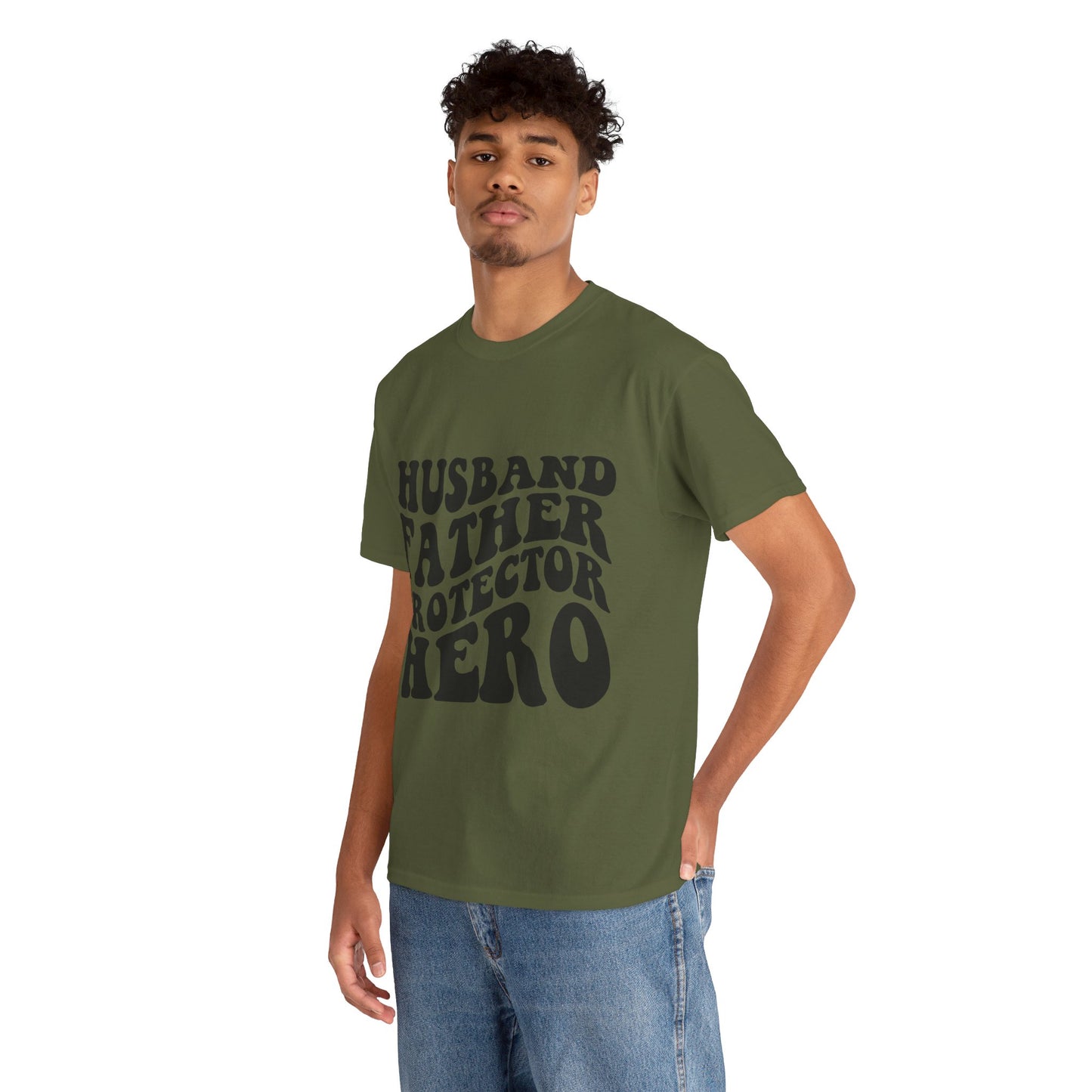 Husband Father Protector Hero Unisex Heavy Cotton Tee