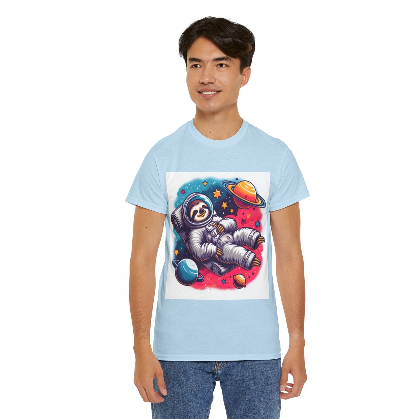 Sloth In Space Unisex Heavy Cotton Tee