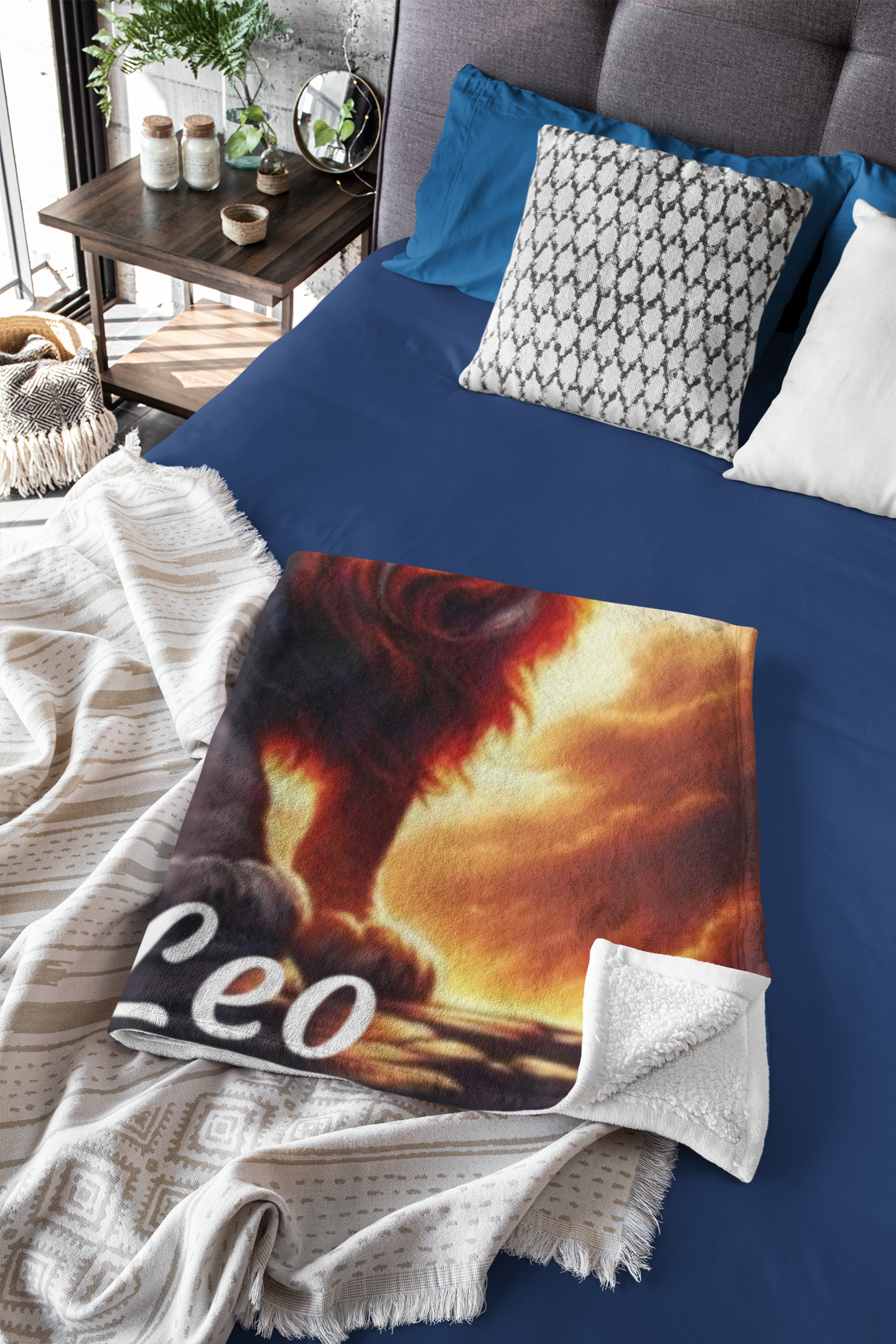 Leo Zodiac Sign Velveteen Plush Blanket