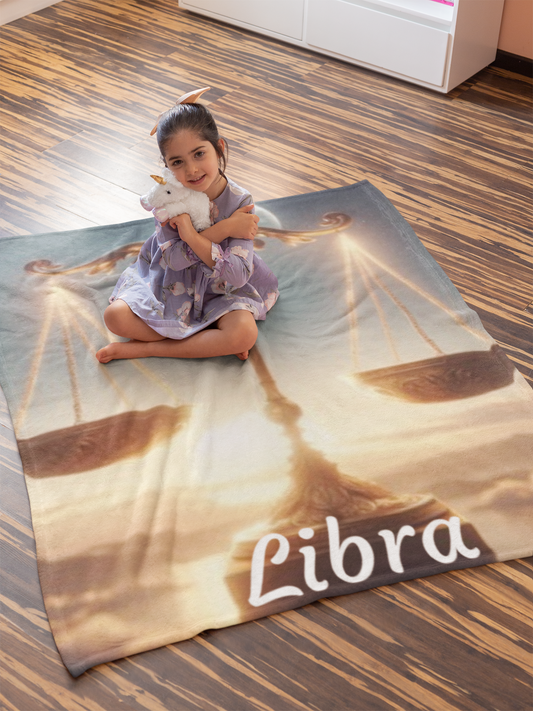 Libra Zodiac Sign Velveteen Plush Blanket