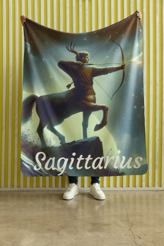 Sagittarius Zodiac Sign Velveteen Plush Blanket