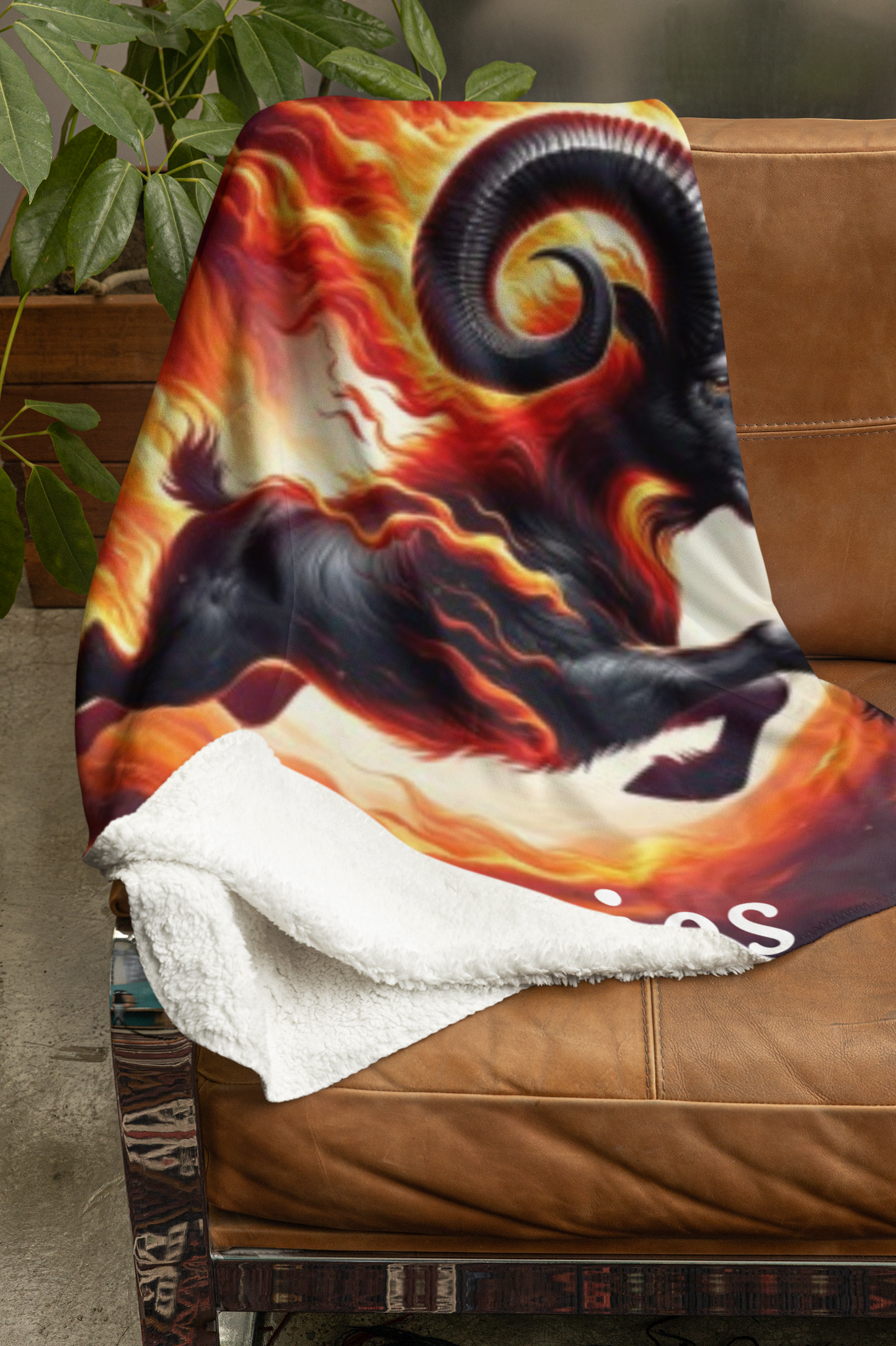 Aries Zodiac Sign Velveteen Plush Blanket