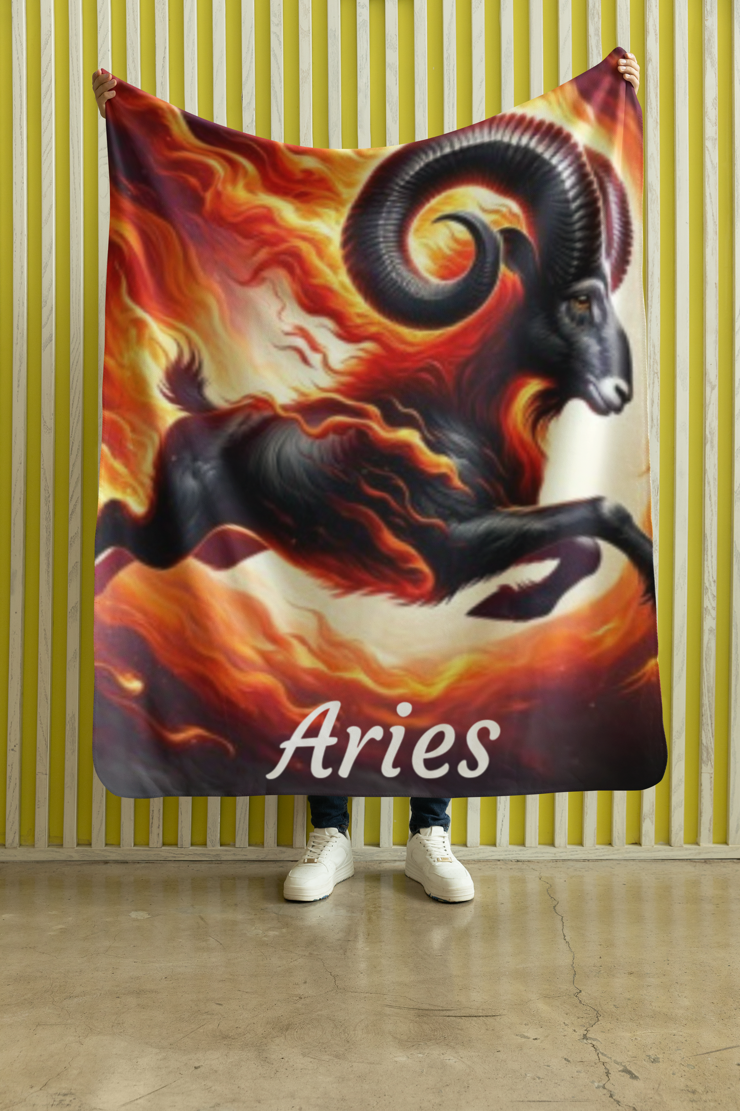 Aries Zodiac Sign Velveteen Plush Blanket