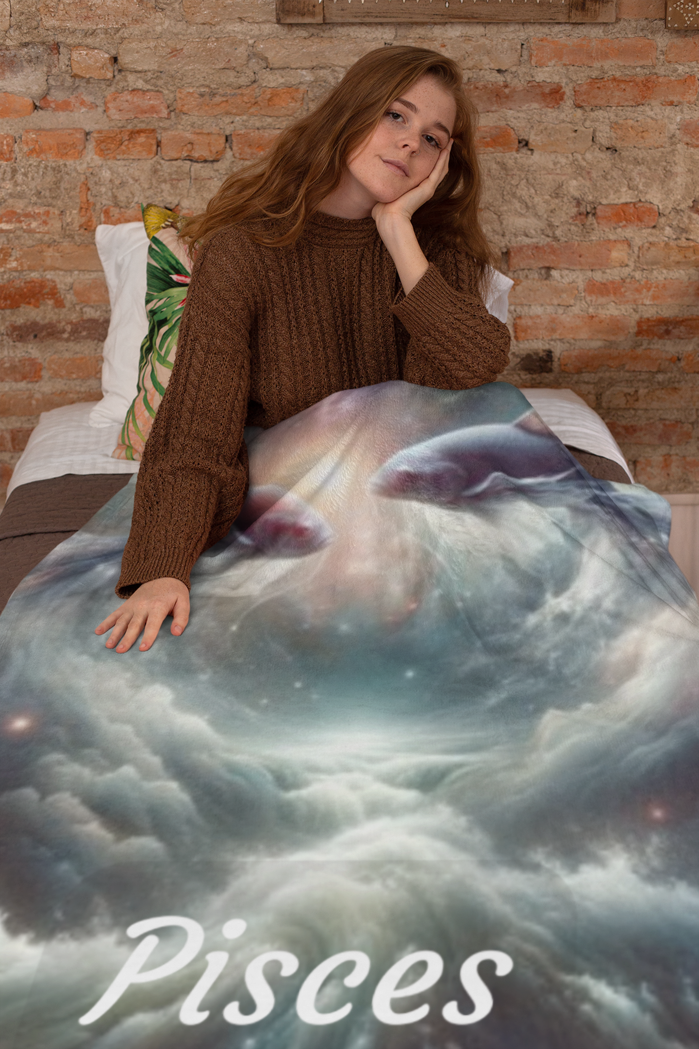 Pisces Zodiac Sign Velveteen Plush Blanket