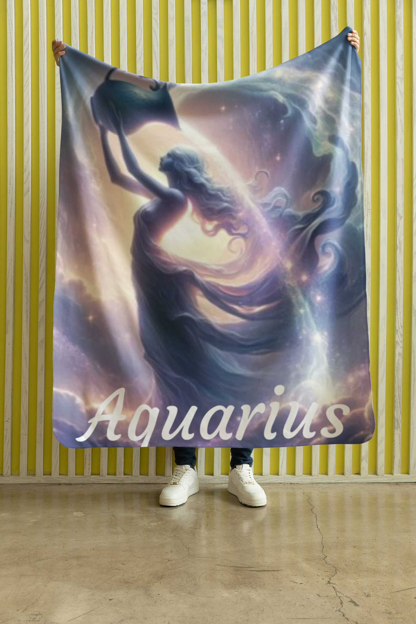 Aquarius Zodiac Sign Velveteen Plush Blanket