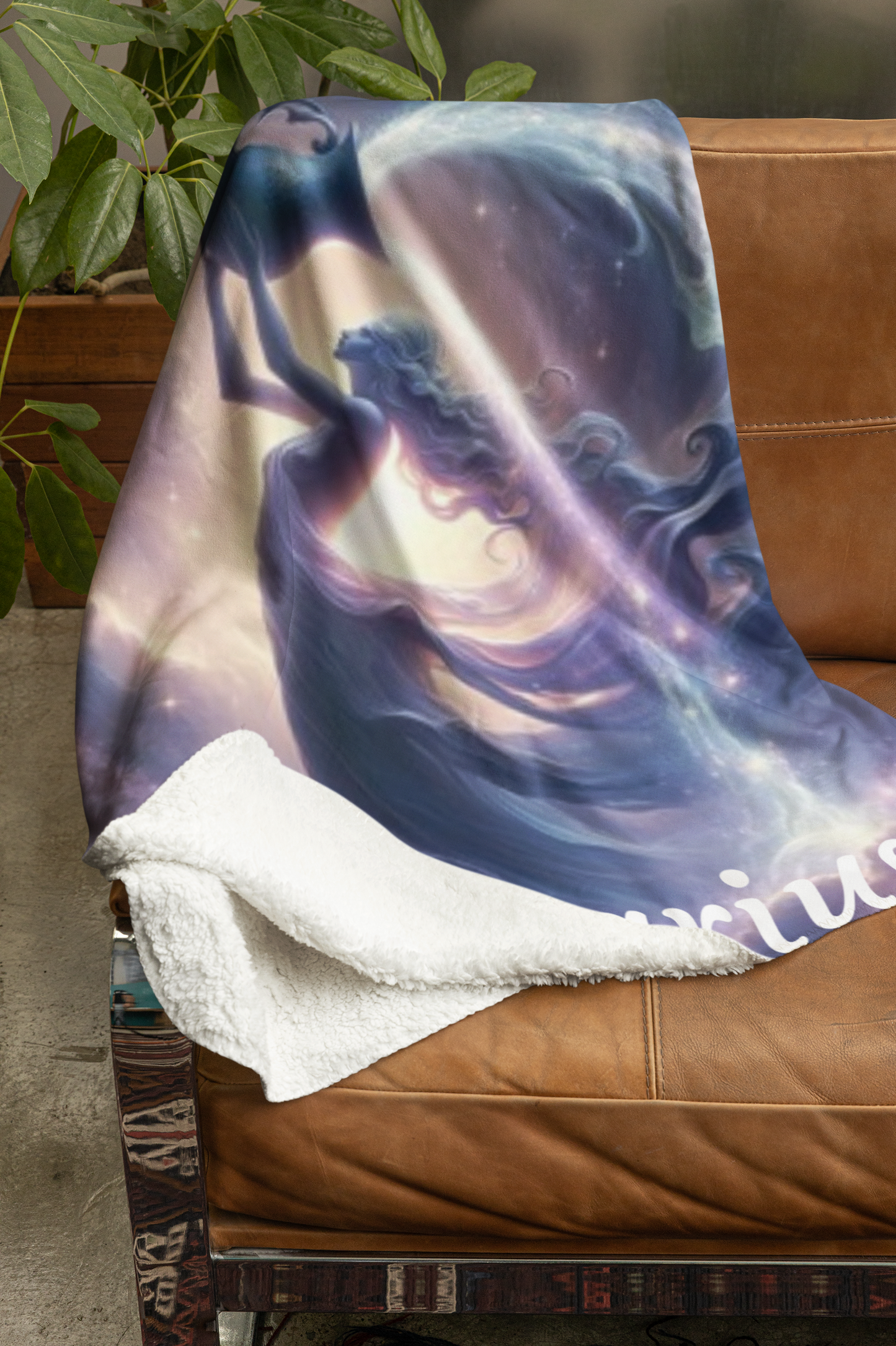 Aquarius Zodiac Sign Velveteen Plush Blanket