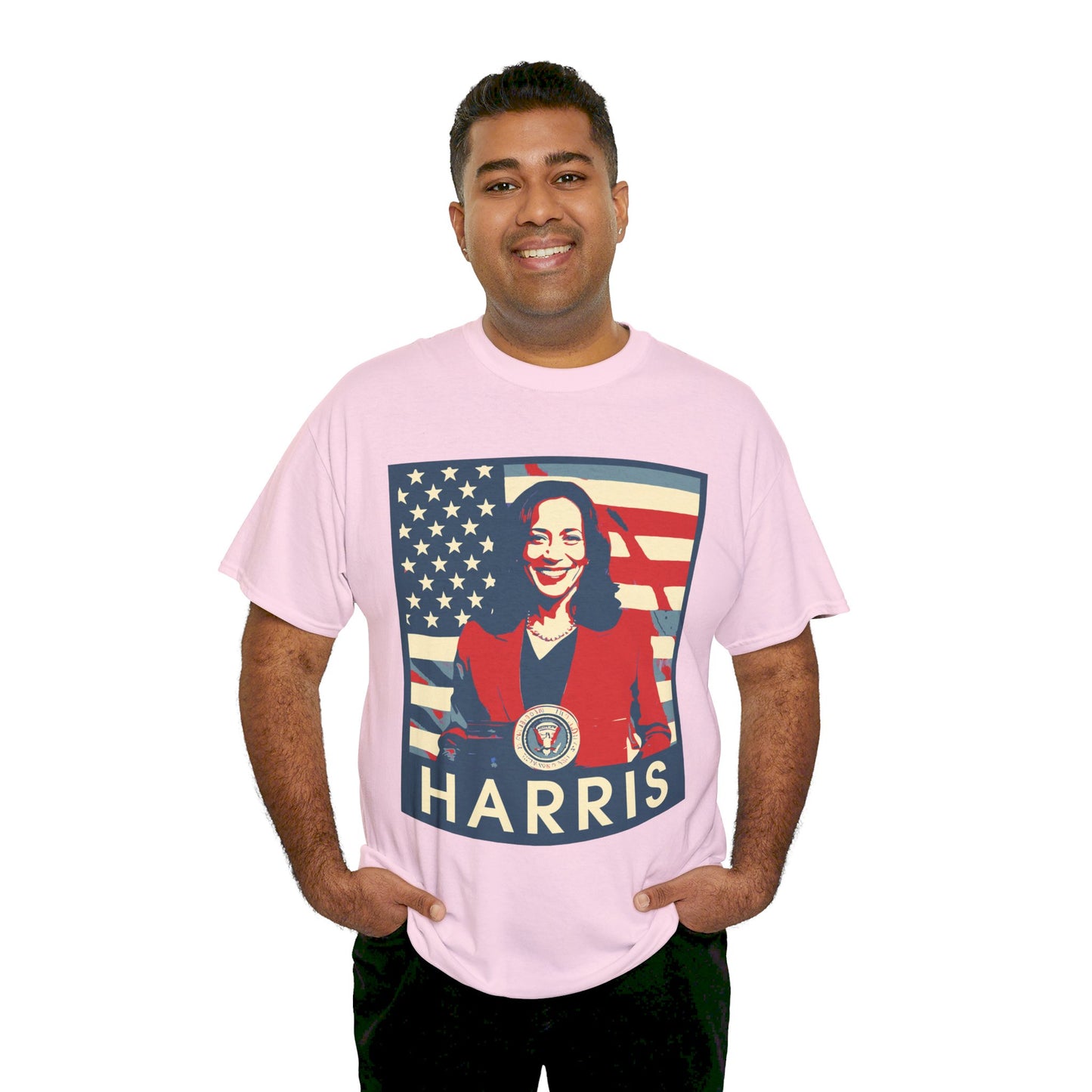 Kamala Harris American Flag Unisex Heavy Cotton Tee