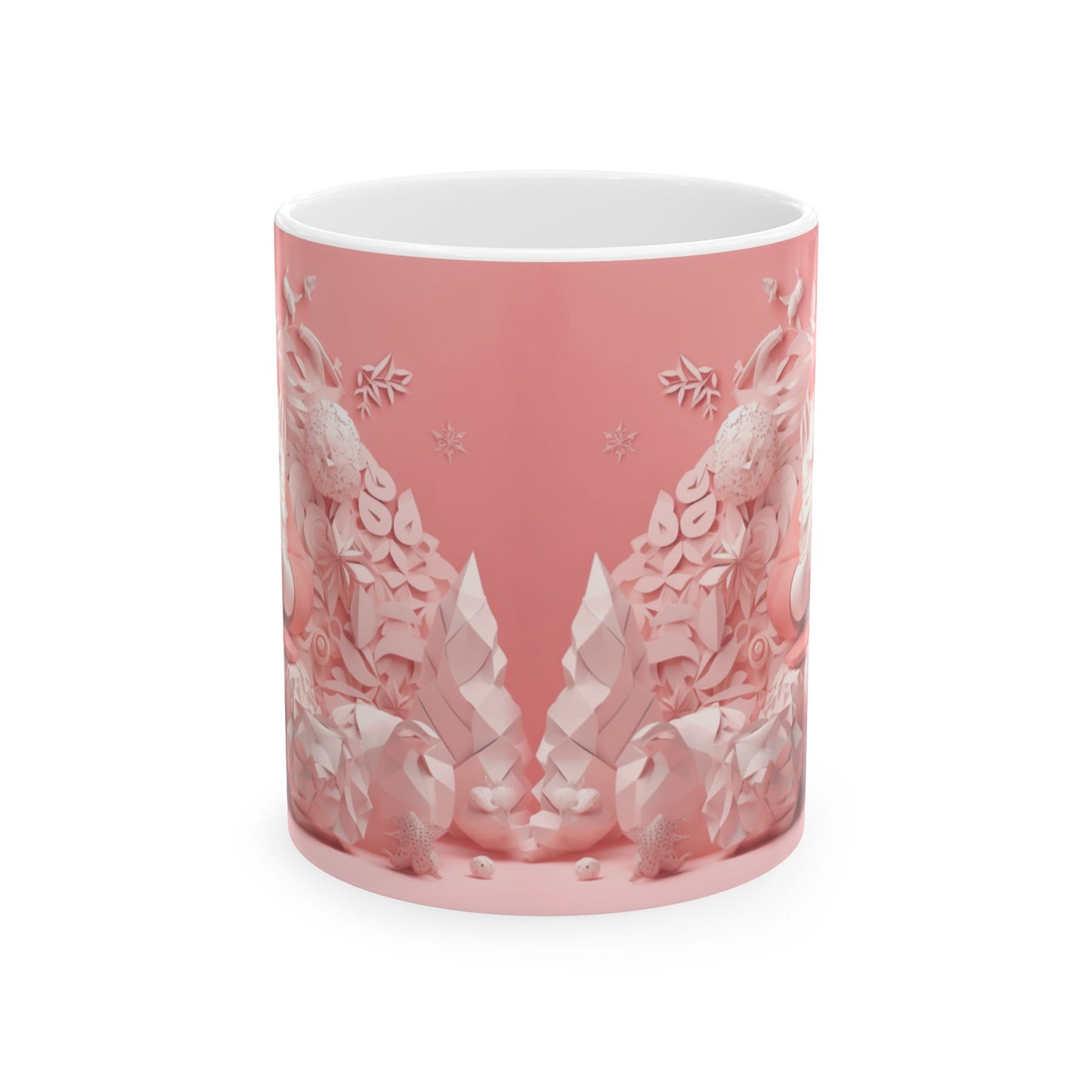 Pink Santa Ceramic Mug, (11oz, 15oz)