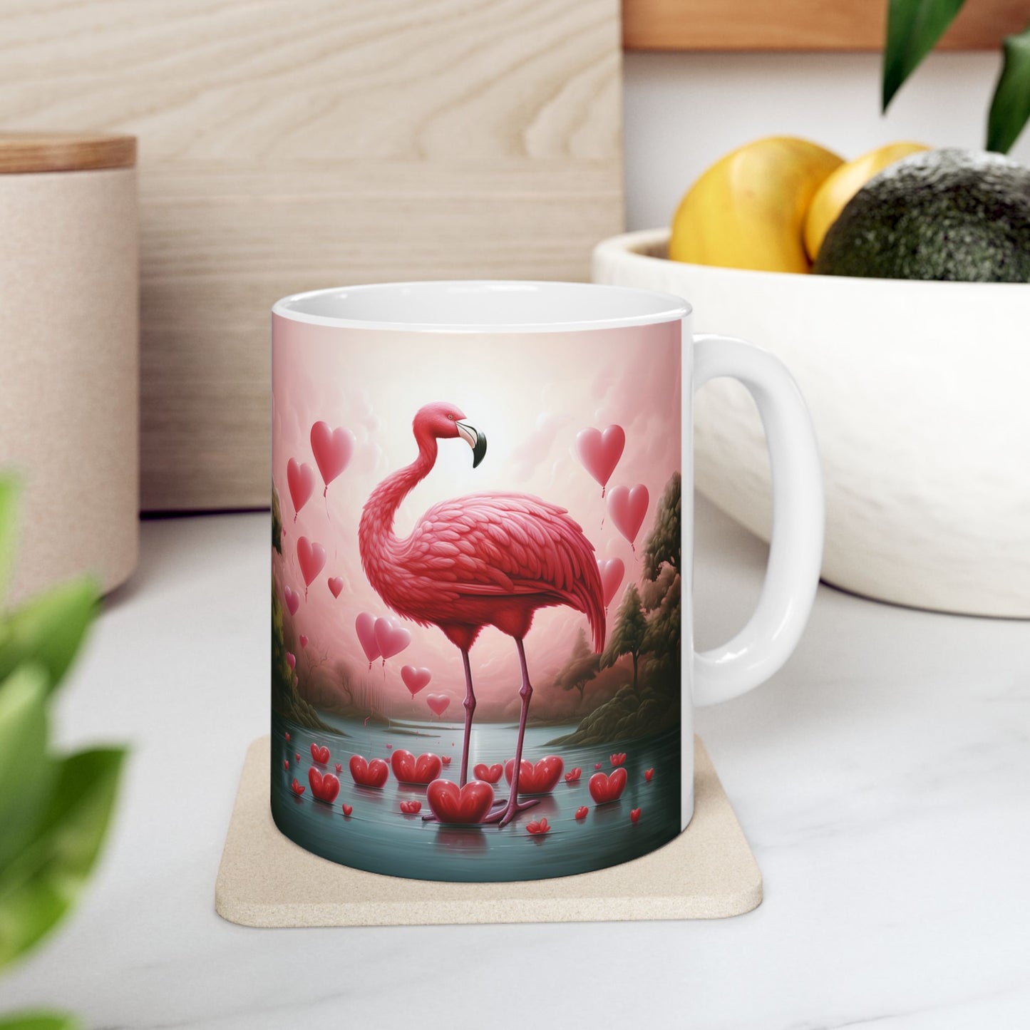 Flamingo Love Ceramic Mug, (11oz, 15oz)