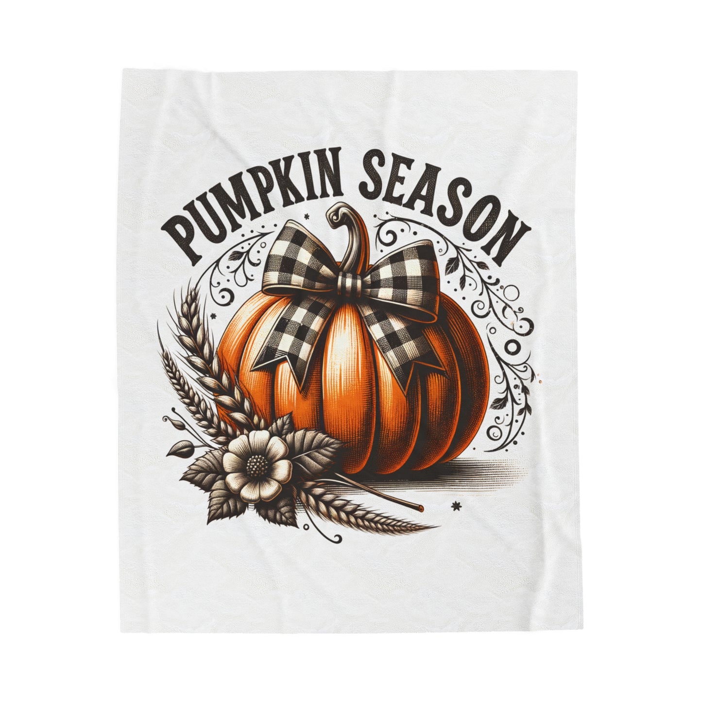 Pumpkin Season Velveteen Plush Blanket