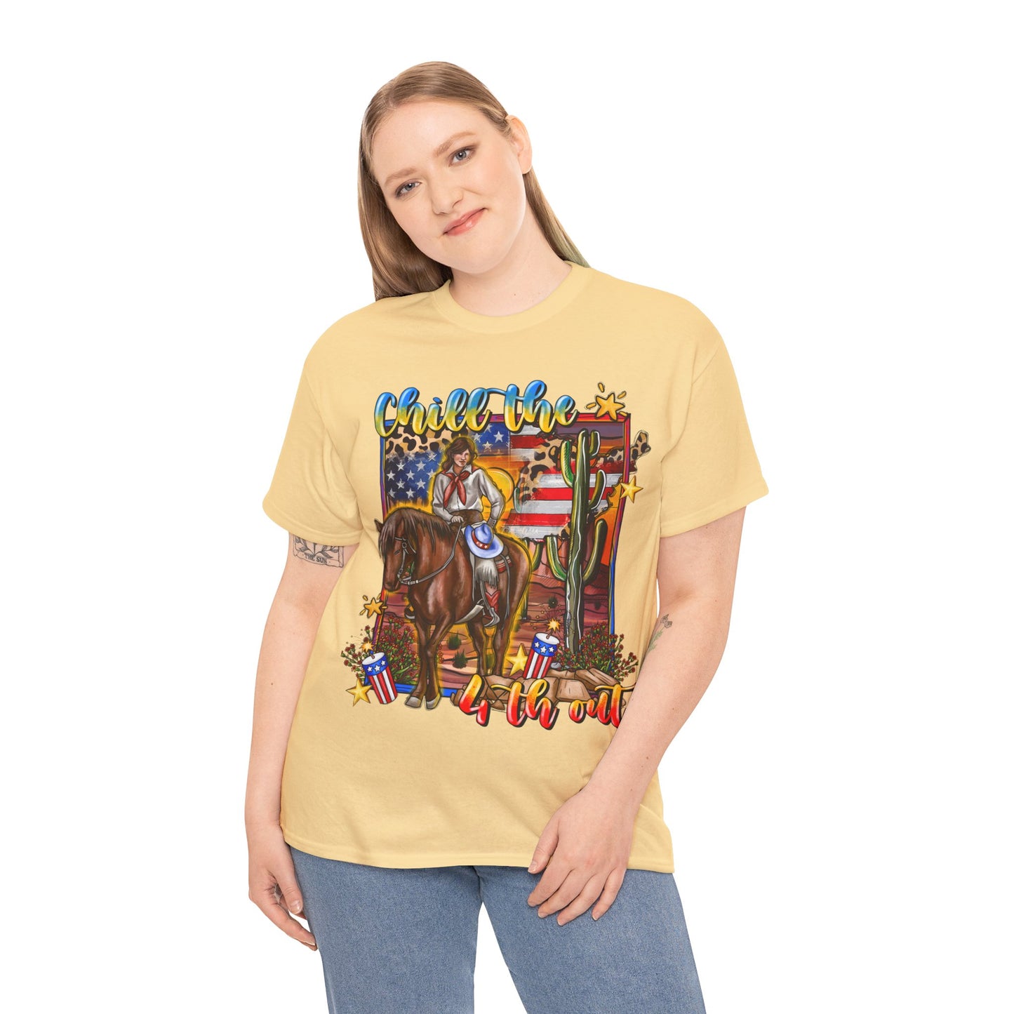 Cowgirl 4th of July Unisex Heavy Cotton Tee