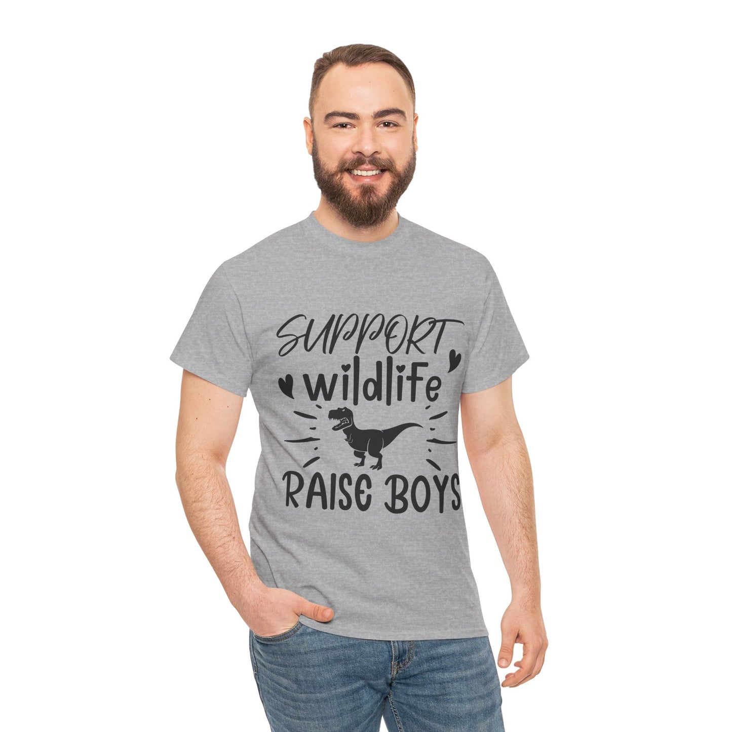 Support Wildlife Raise Boys Unisex Heavy Cotton Tee