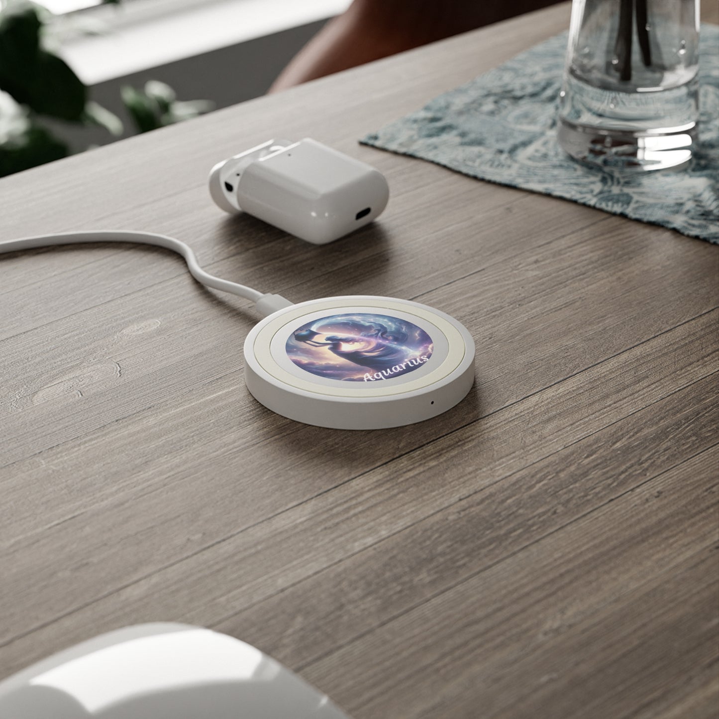 Aquarius Zodiac Sign Quake Wireless Charging Pad