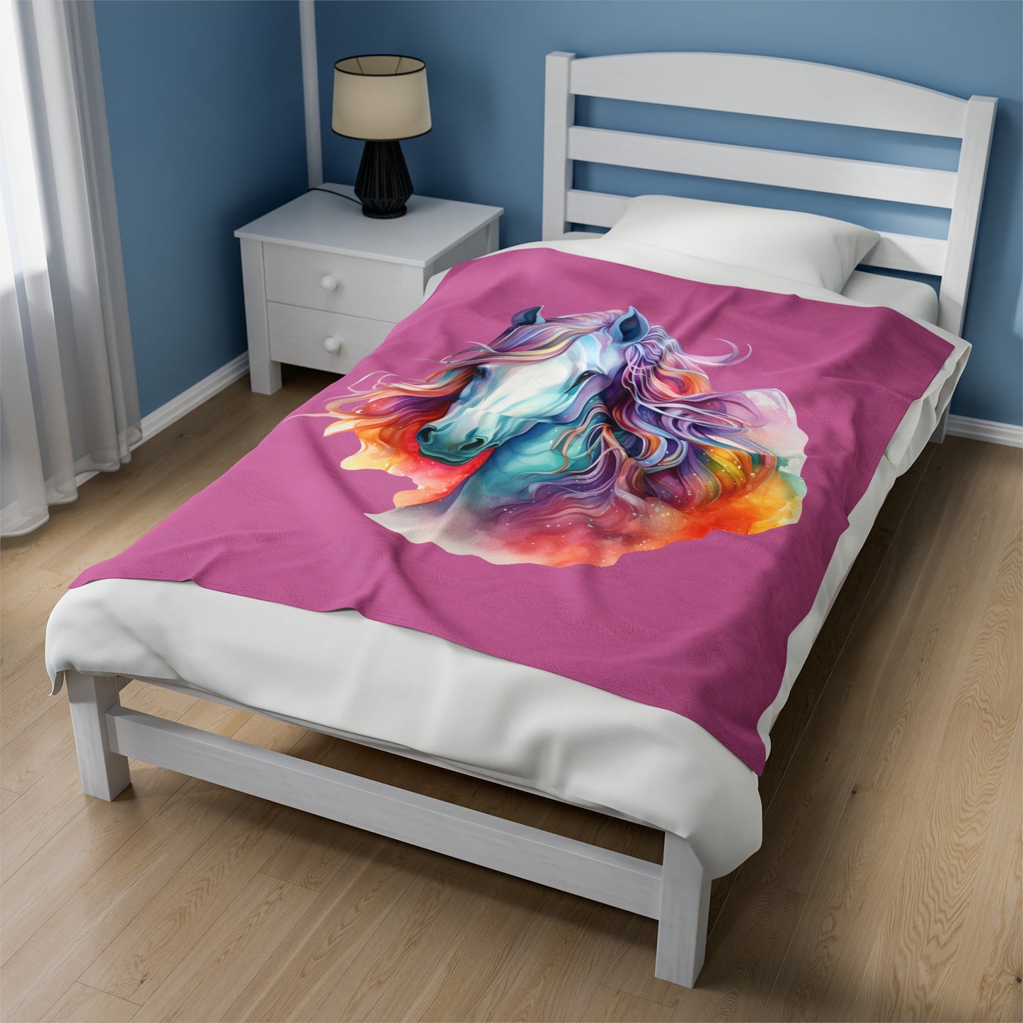 Unicorn Velveteen Plush Blanket, Ultra-Soft, Customizable, and Cozy for Home or Gifts