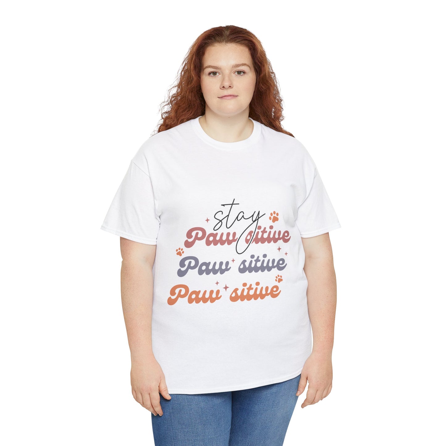 Stay Paw Sitive Unisex Heavy Cotton Tee